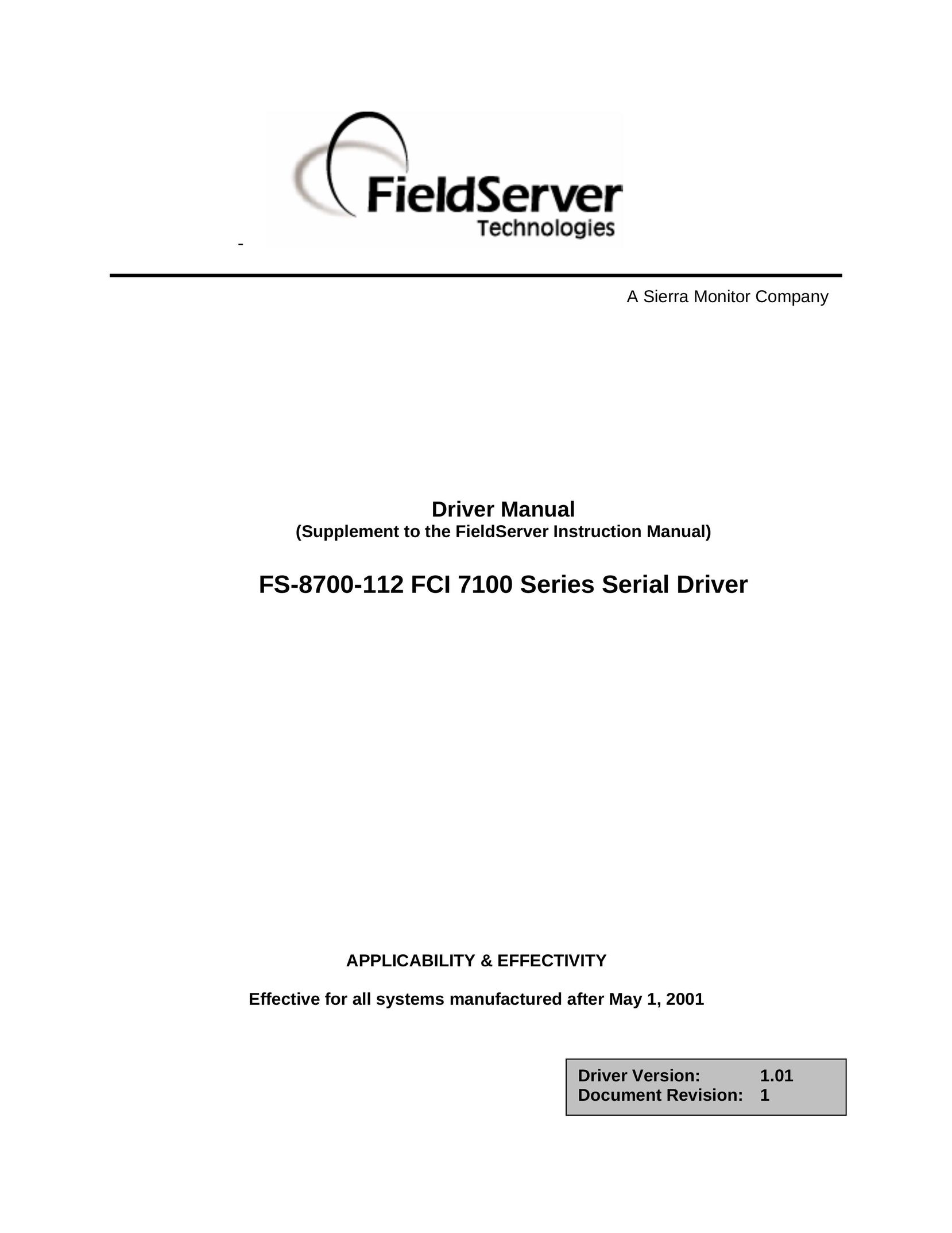 FieldServer FCI 7100 Series Computer Drive User Manual