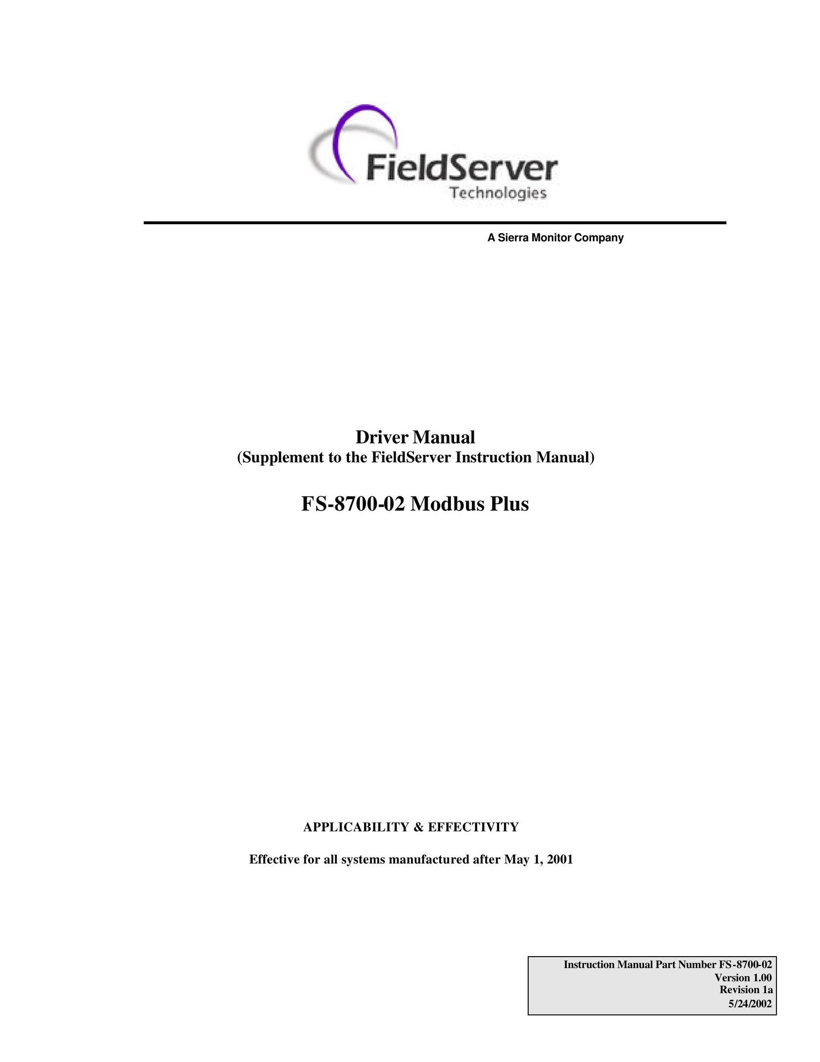 FieldServer FS-8700-02 Computer Drive User Manual