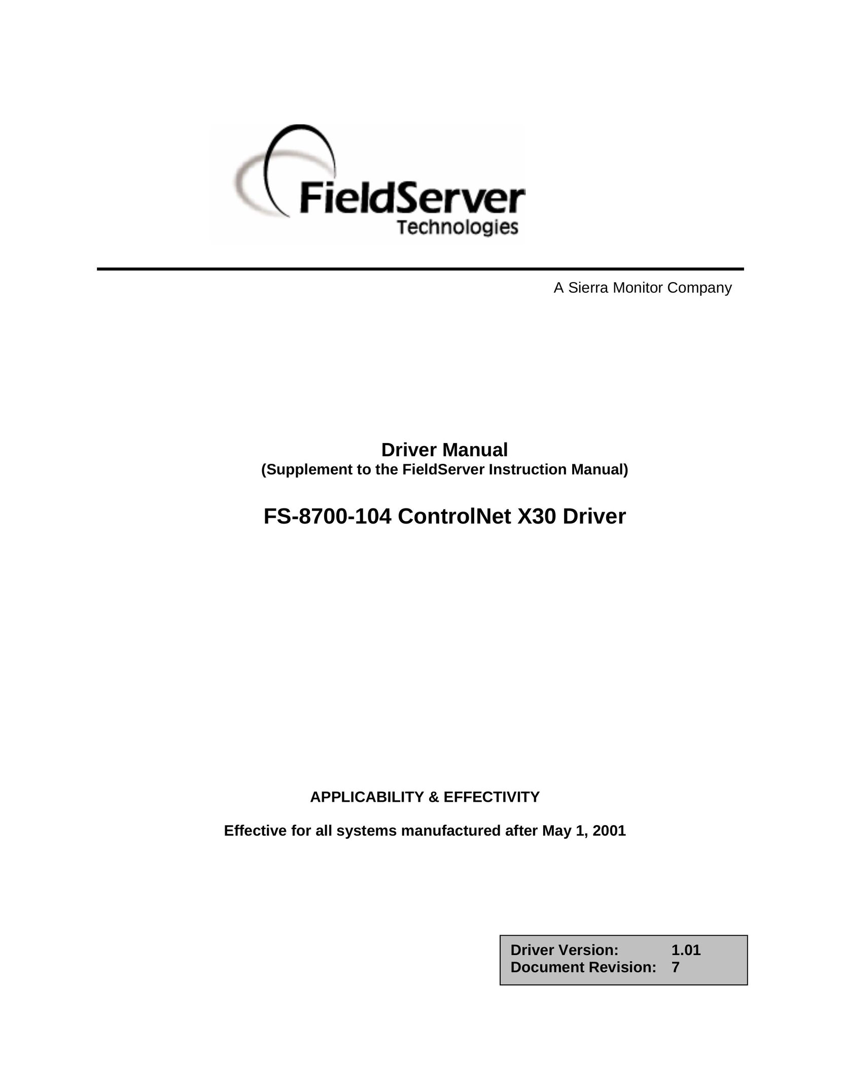 FieldServer FS-8700-104 Computer Drive User Manual