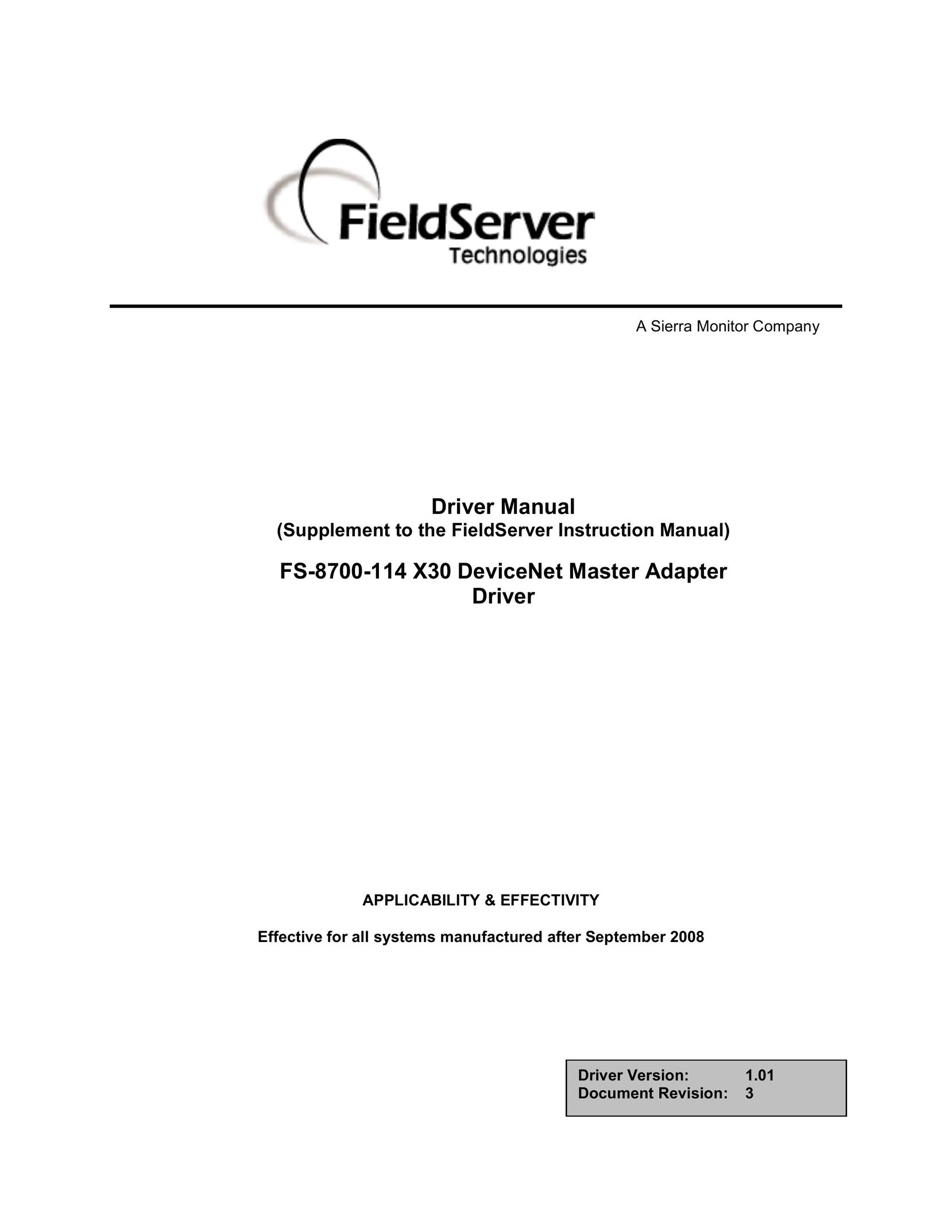 FieldServer FS-8700-114 X30 Computer Drive User Manual
