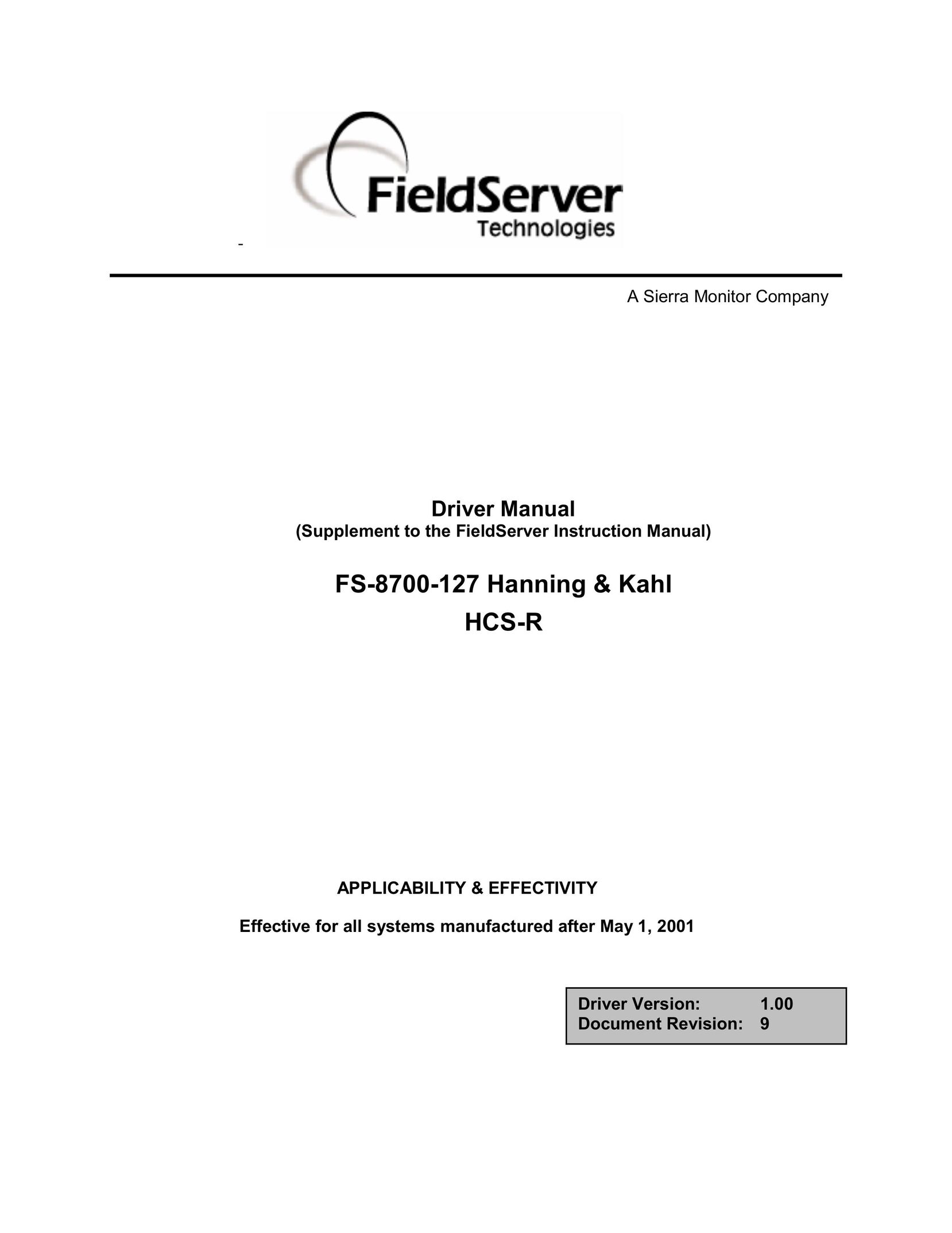 FieldServer FS-8700-127 Computer Drive User Manual