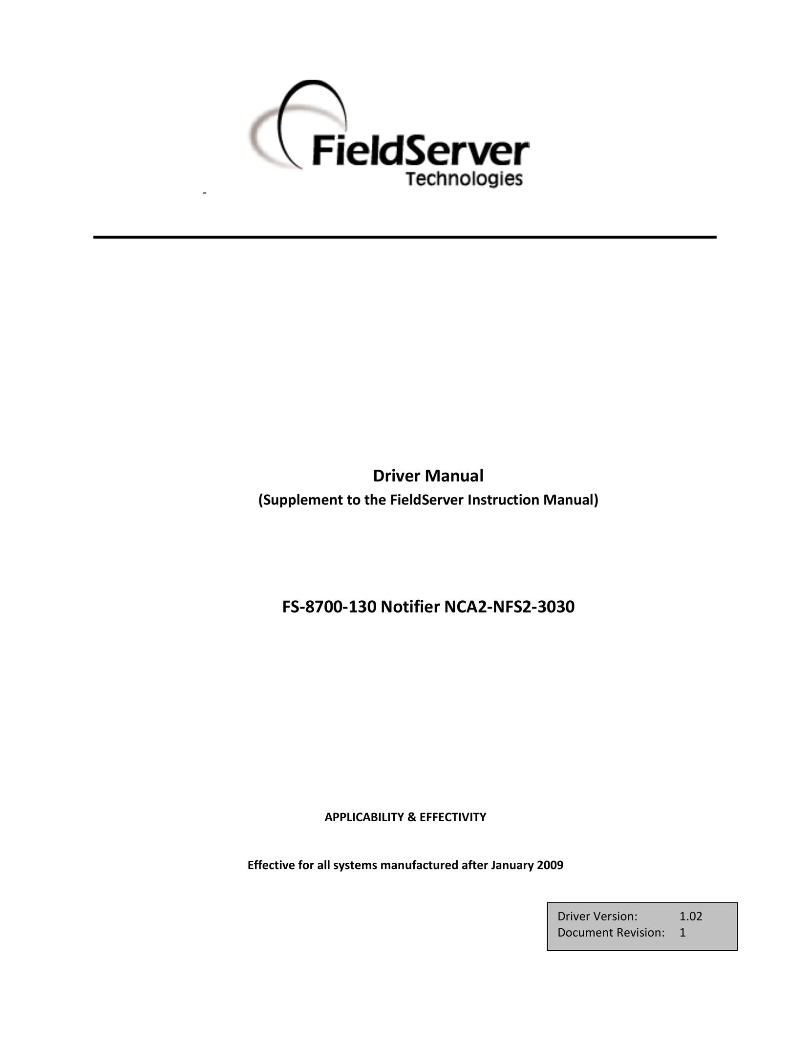 FieldServer FS-8700-130 Computer Drive User Manual