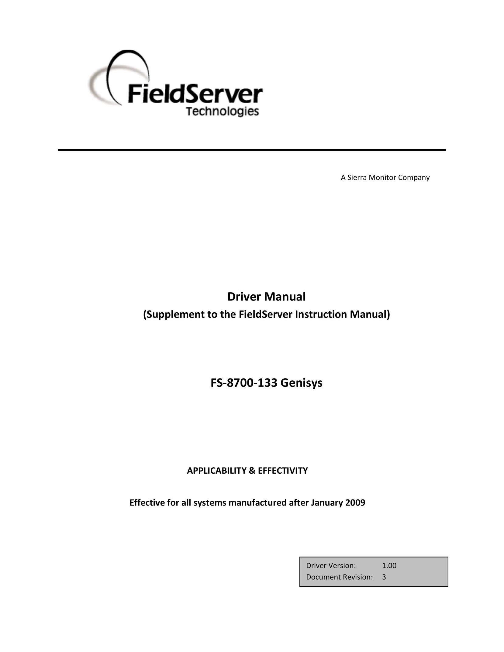 FieldServer FS-8700-133 Computer Drive User Manual