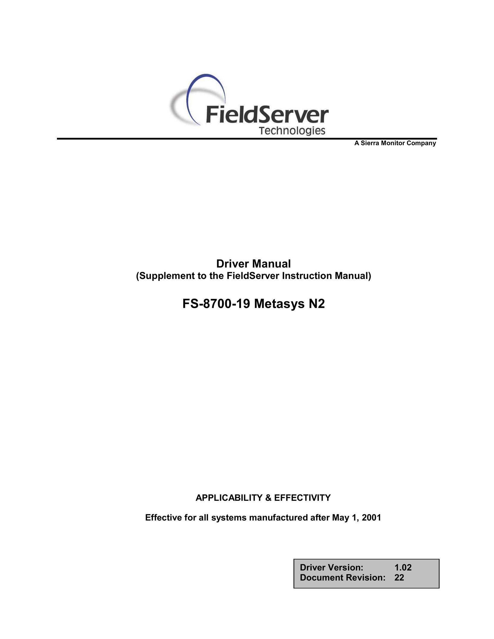 FieldServer FS-8700-19 Computer Drive User Manual