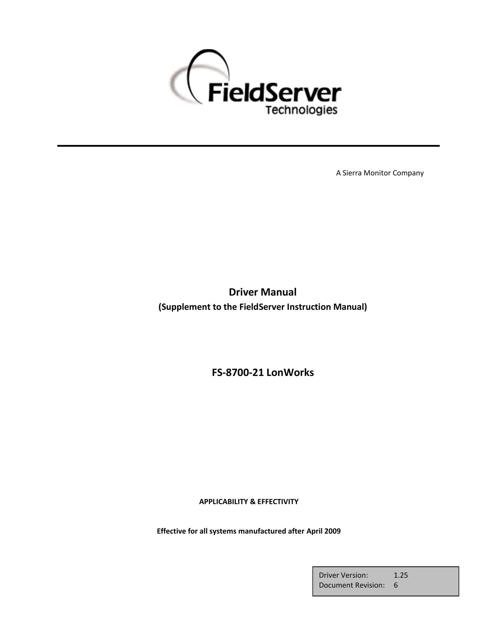 FieldServer FS-8700-21 Computer Drive User Manual