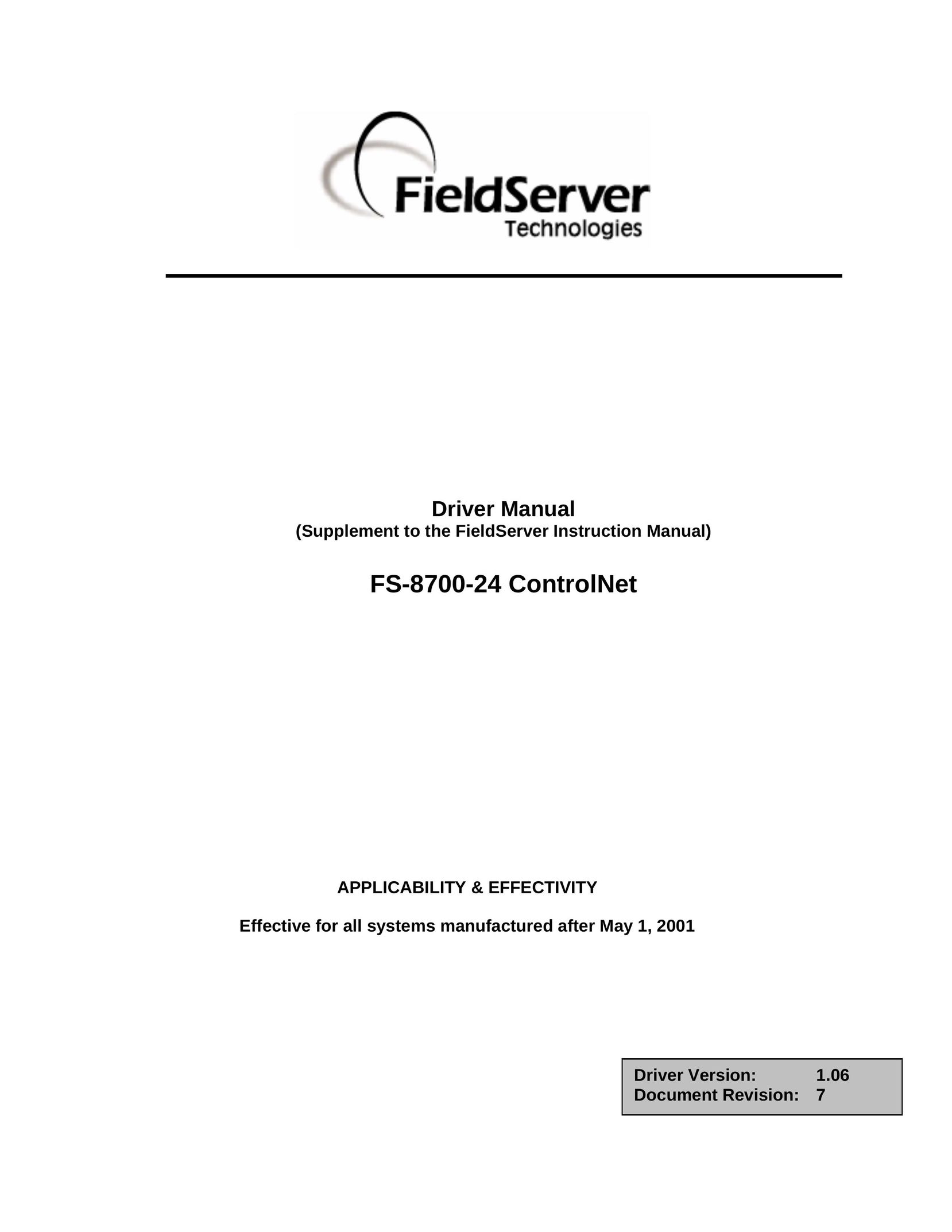 FieldServer FS-8700-24 Computer Drive User Manual