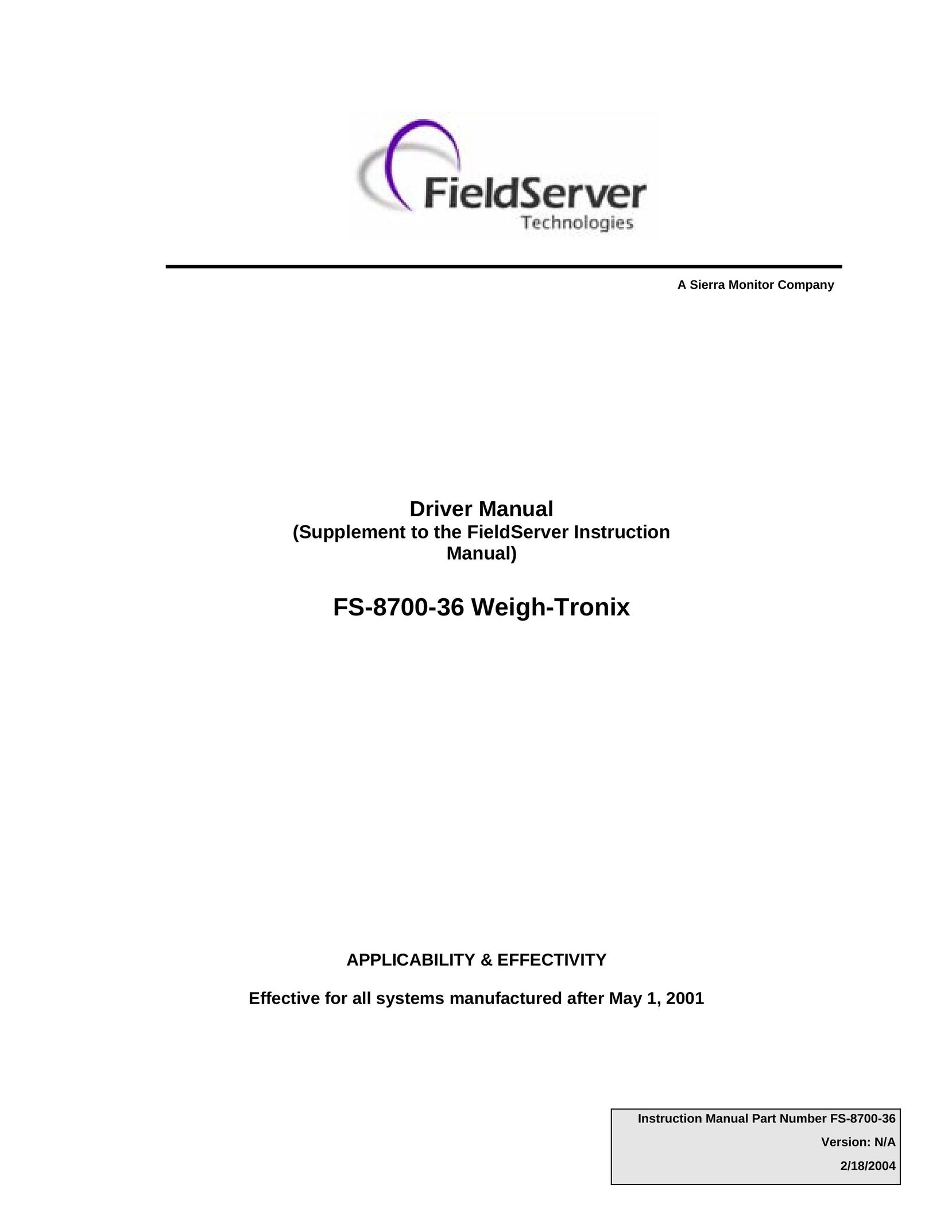 FieldServer FS-8700-36 Computer Drive User Manual