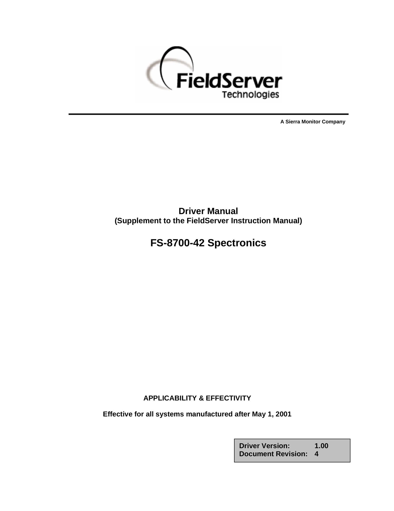 FieldServer FS-8700-42 Computer Drive User Manual
