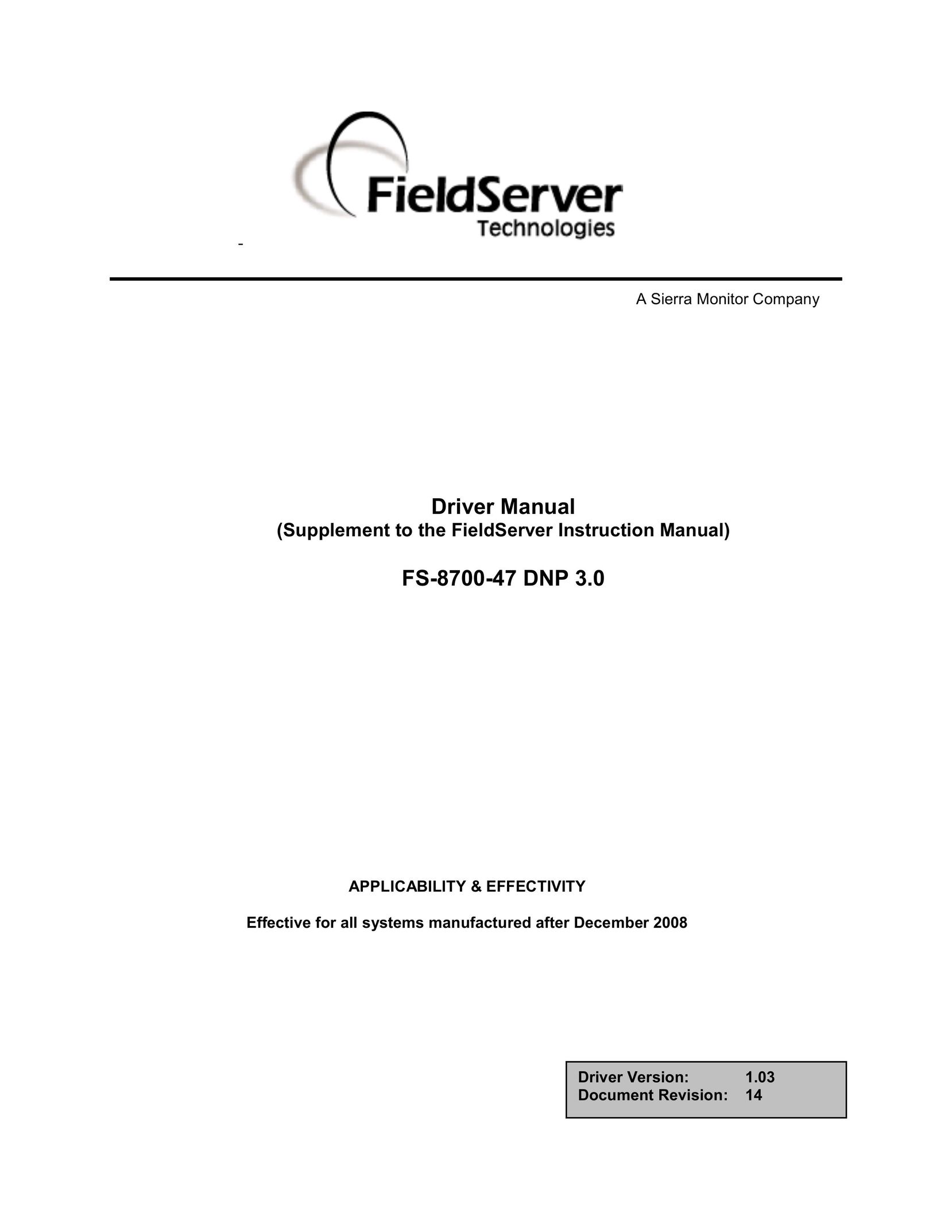 FieldServer FS-8700-47 Computer Drive User Manual
