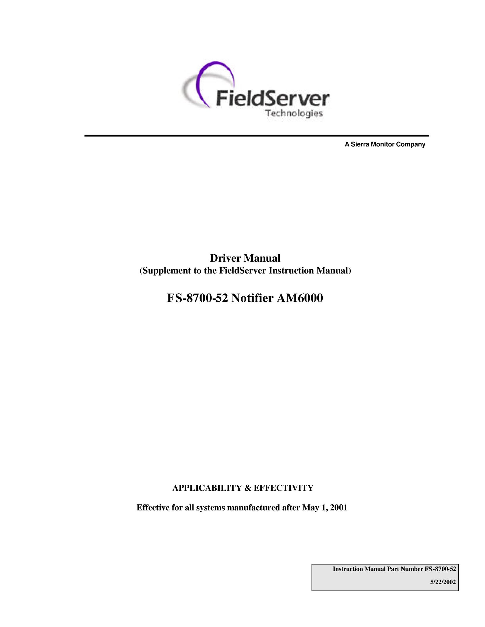 FieldServer FS-8700-52 Computer Drive User Manual