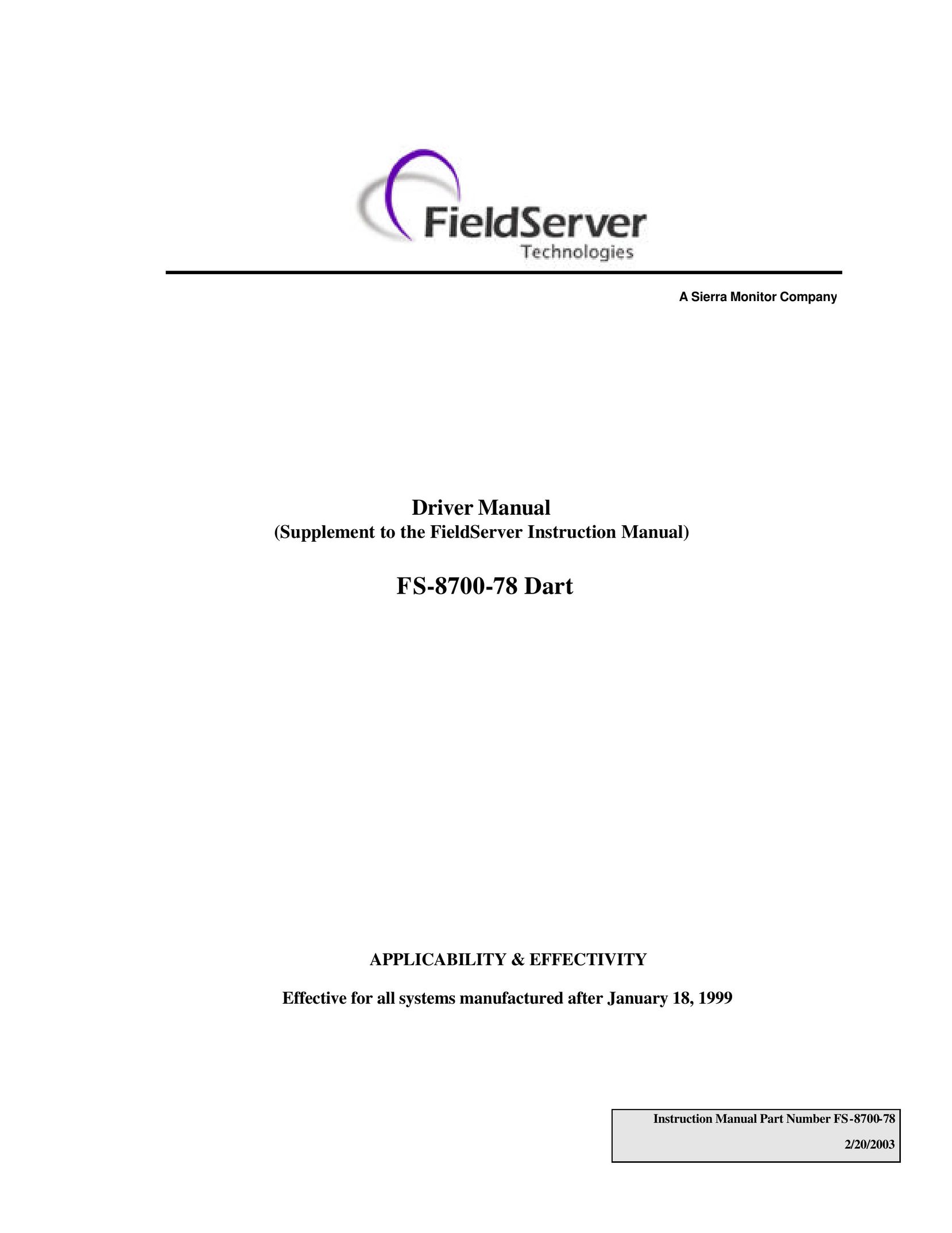FieldServer FS-8700-78 Computer Drive User Manual