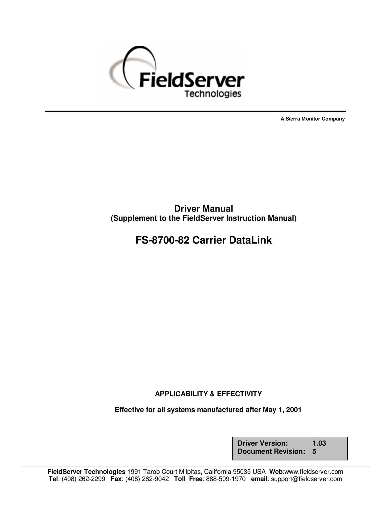 FieldServer FS-8700-82 Computer Drive User Manual