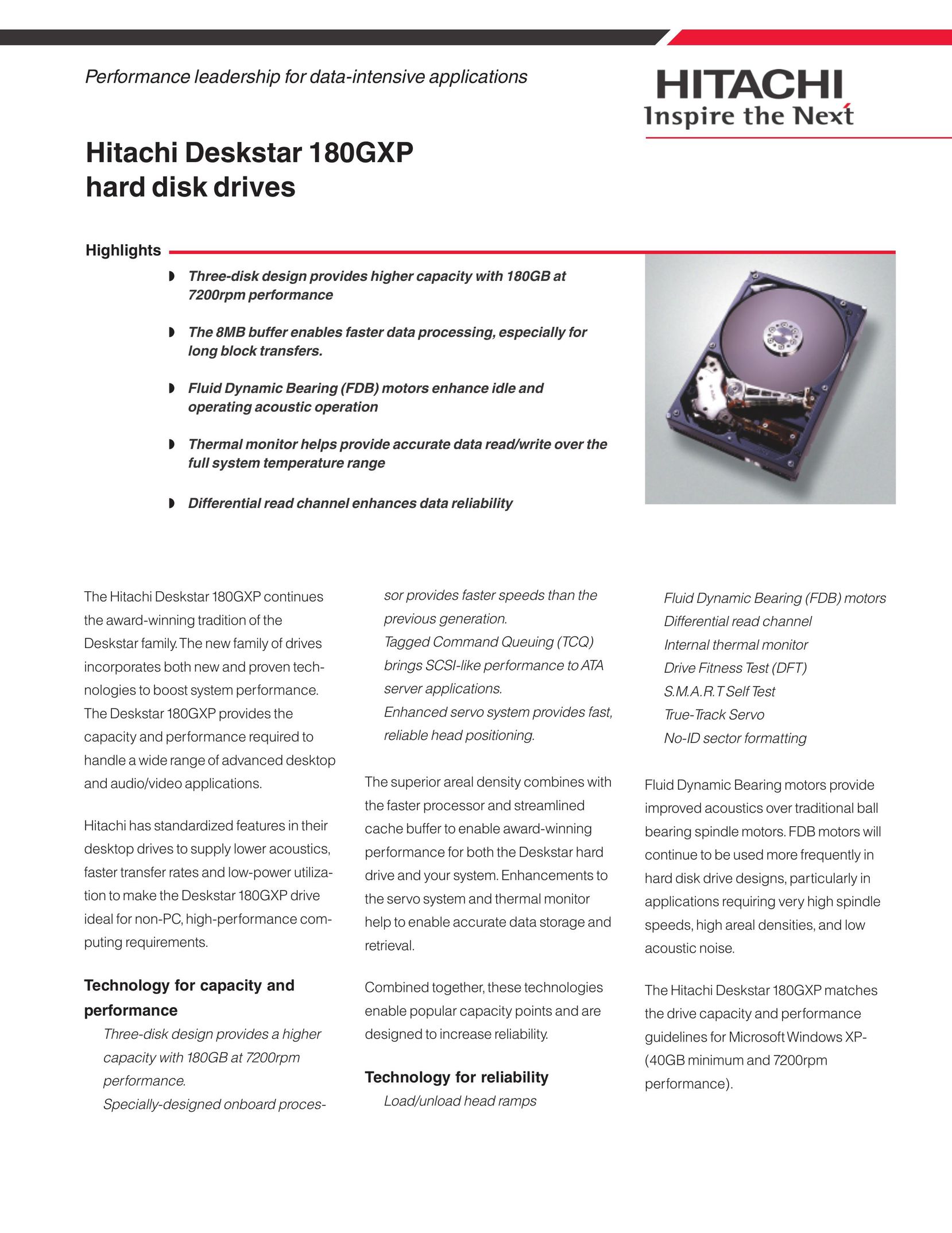 Hitachi 180GXP Computer Drive User Manual