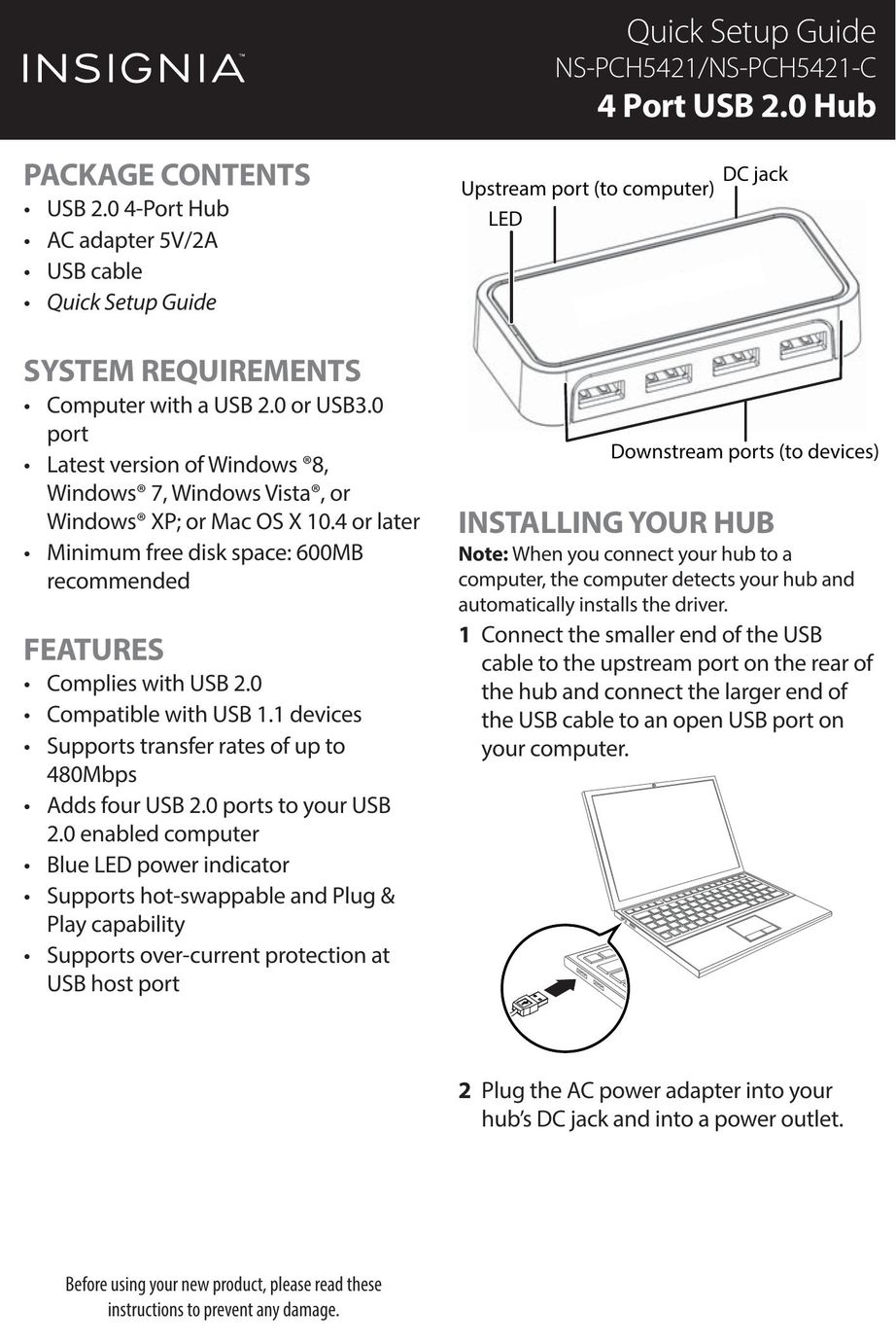 Insignia NS-PCH5421 Computer Drive User Manual