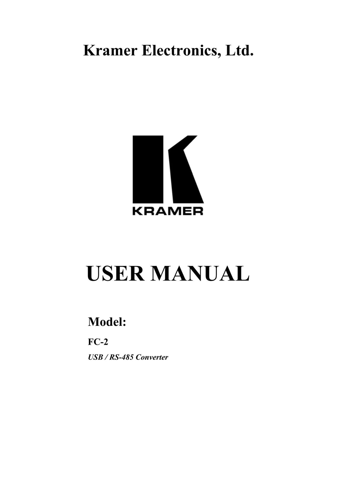 Kramer Electronics FC-2 Computer Drive User Manual