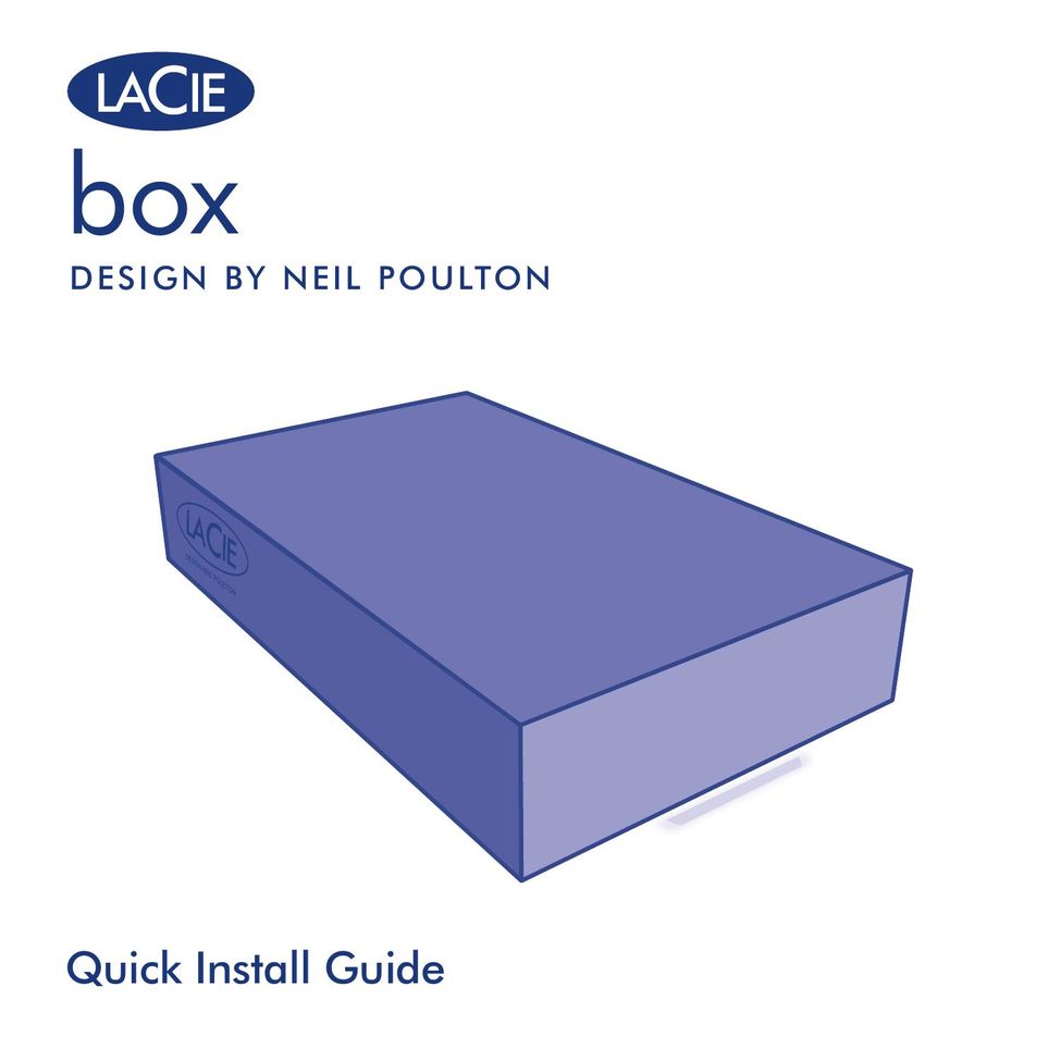 LaCie Box Computer Drive User Manual