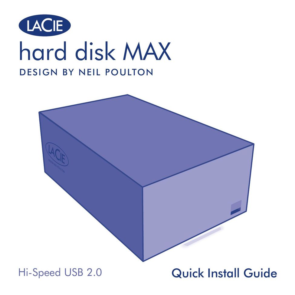 LaCie Hard Disk MAX Computer Drive User Manual