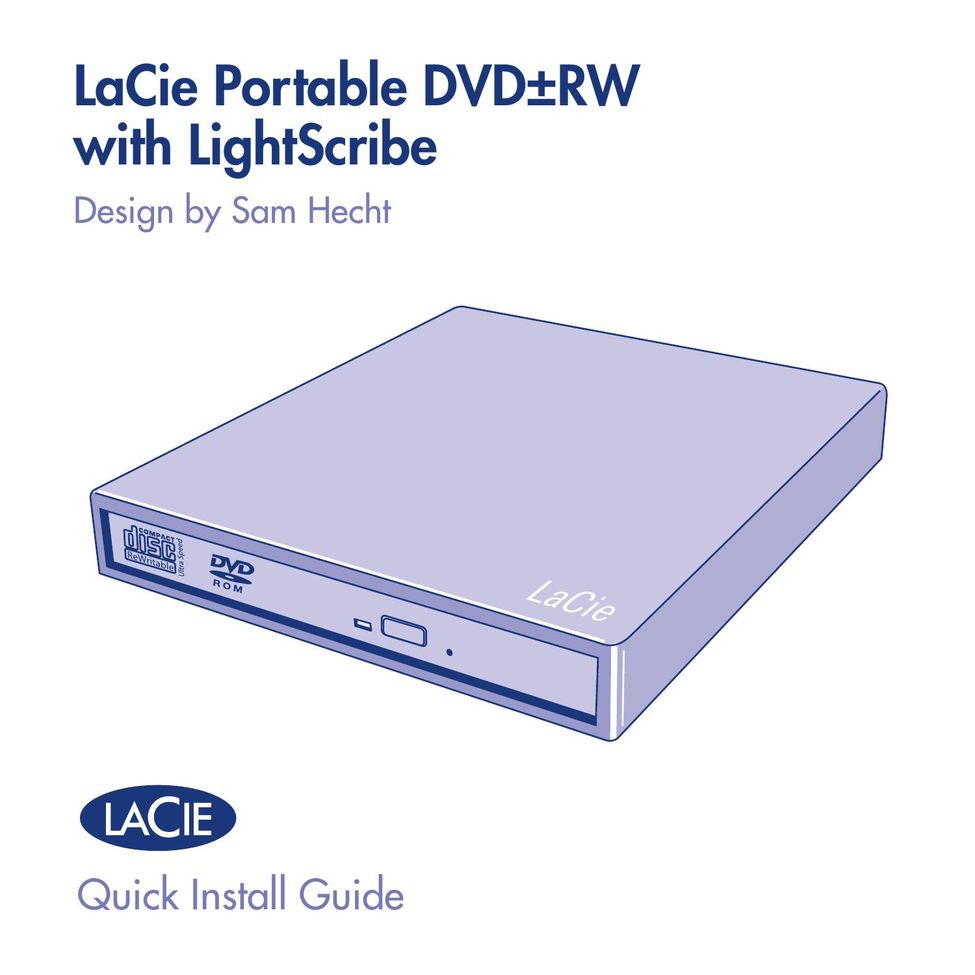 LaCie Portable DVD RW with LightScribe Computer Drive User Manual