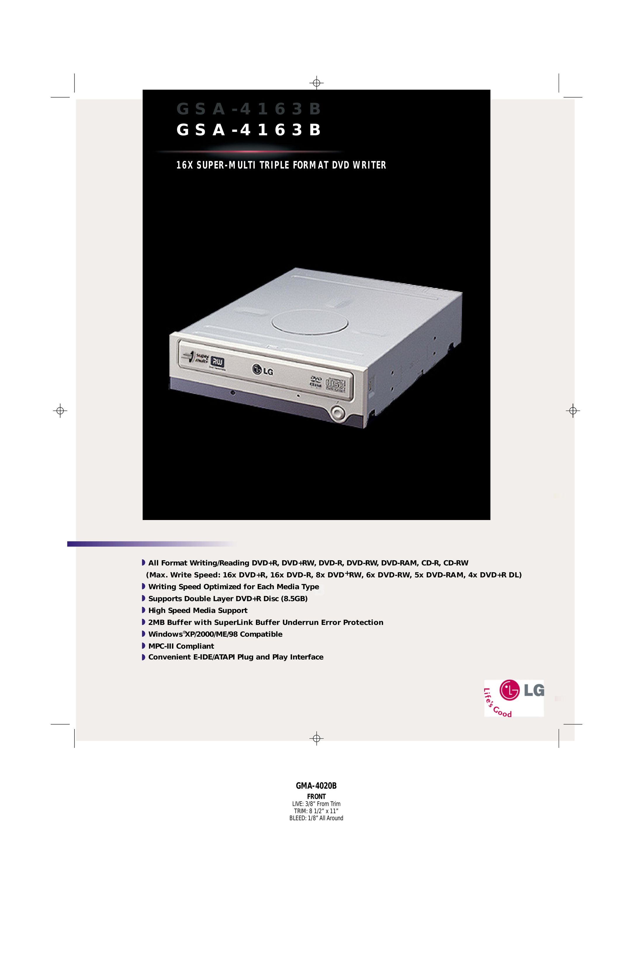 LG Electronics GMA-4020B Computer Drive User Manual
