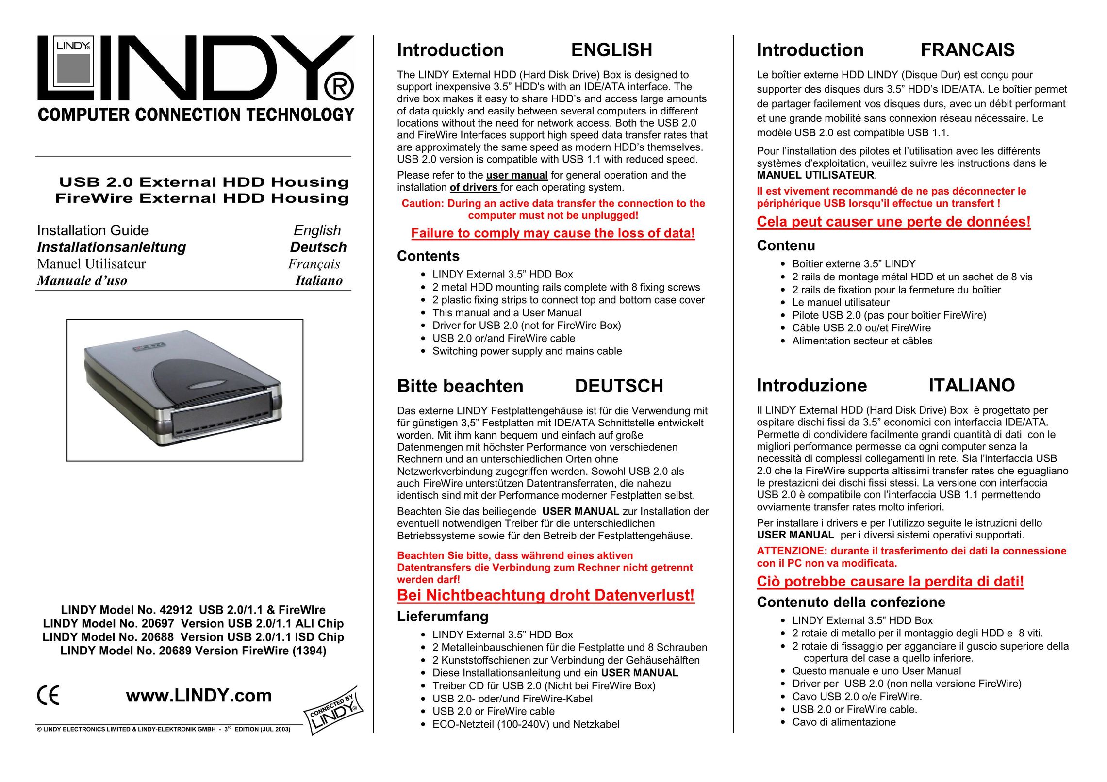 Lindy 20689 Computer Drive User Manual