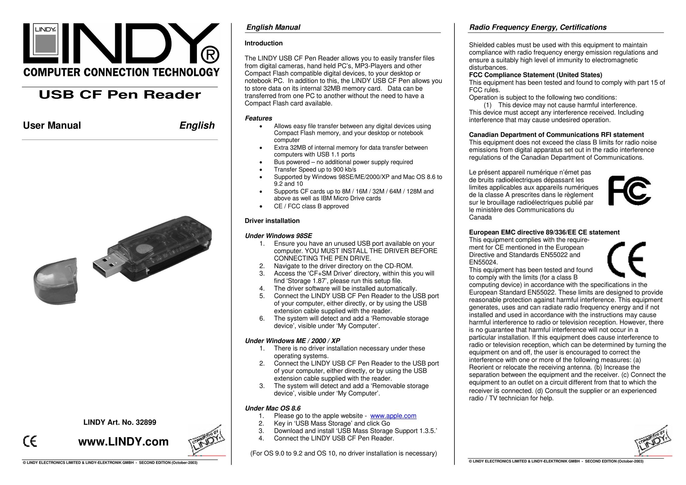 Lindy 32899 Computer Drive User Manual