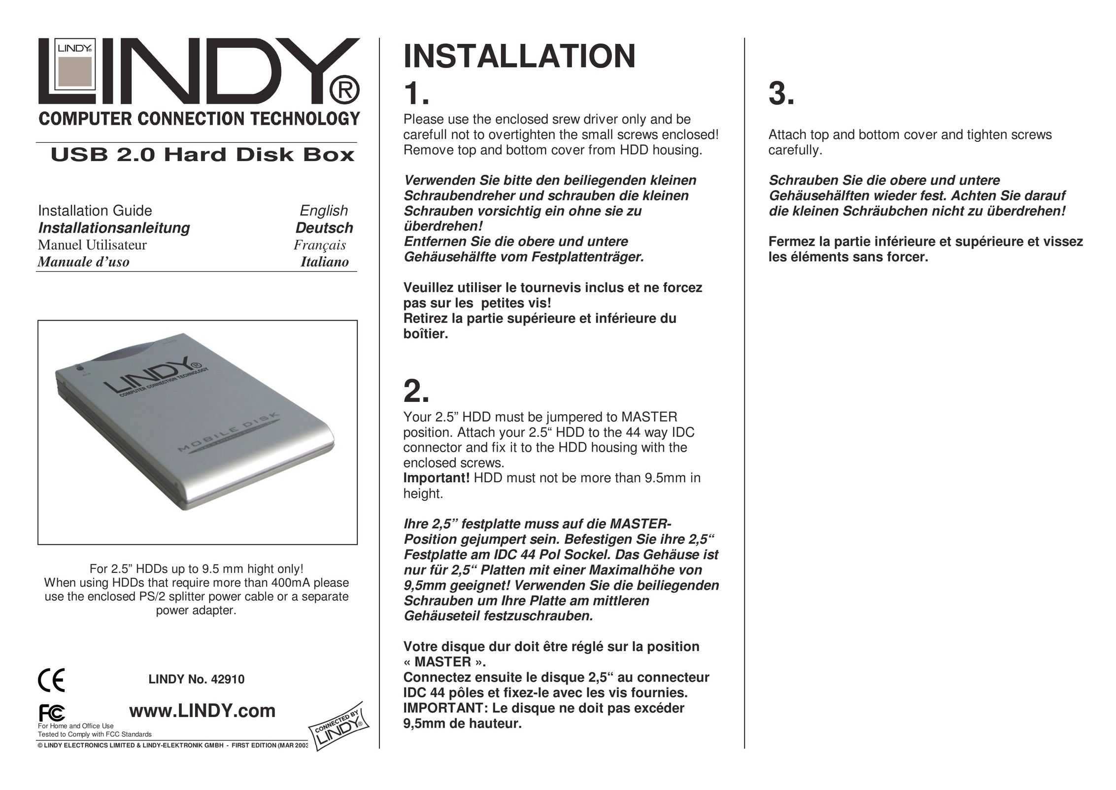 Lindy 42910 Computer Drive User Manual