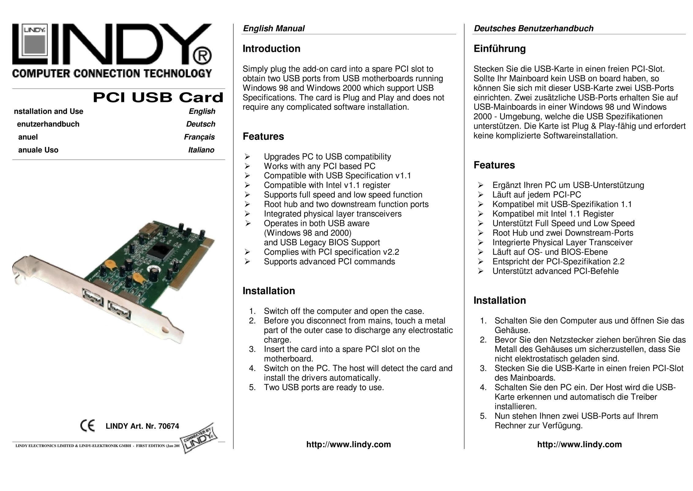 Lindy 70674 Computer Drive User Manual