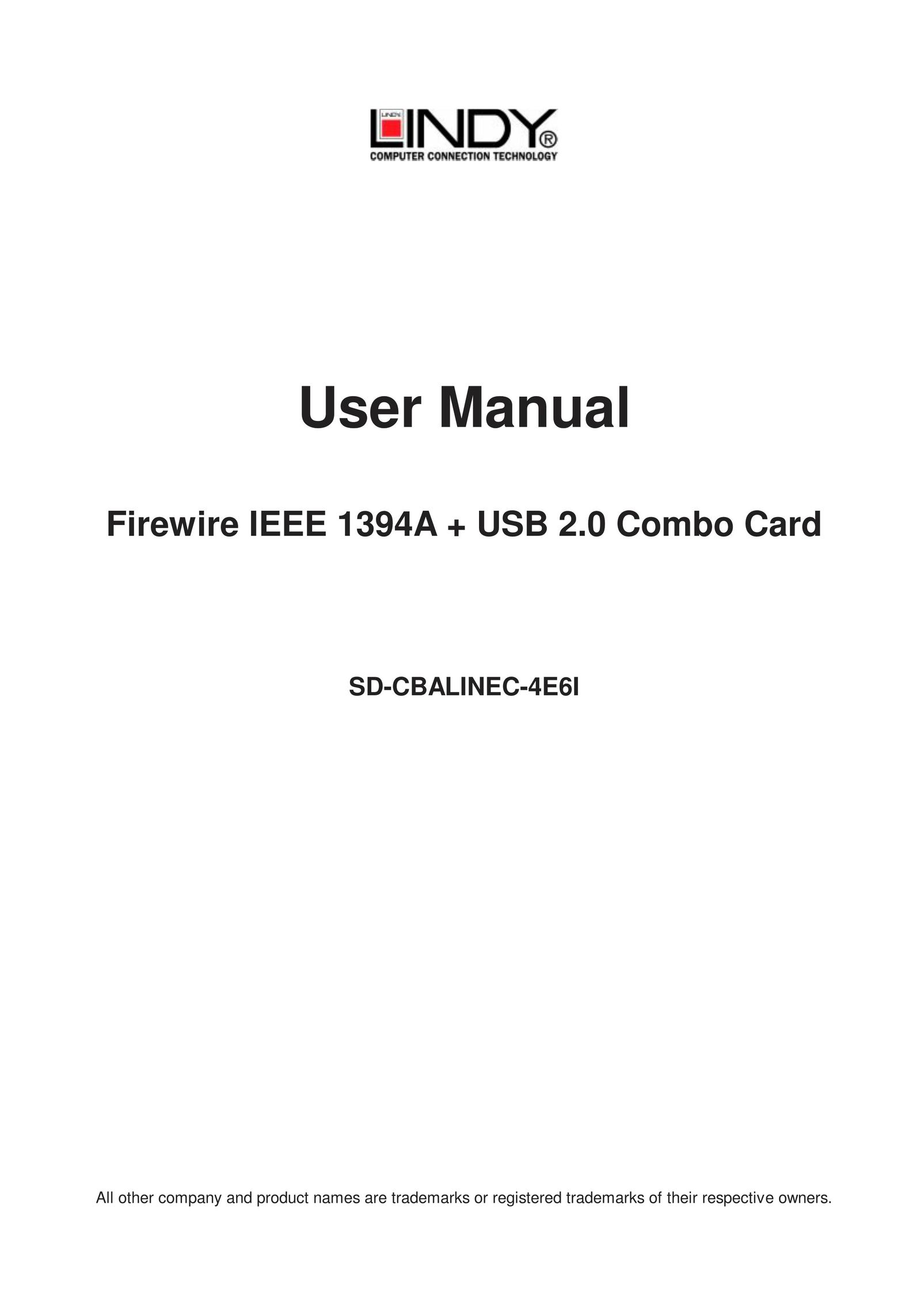 Lindy SD-CBALINEC-4E6I Computer Drive User Manual