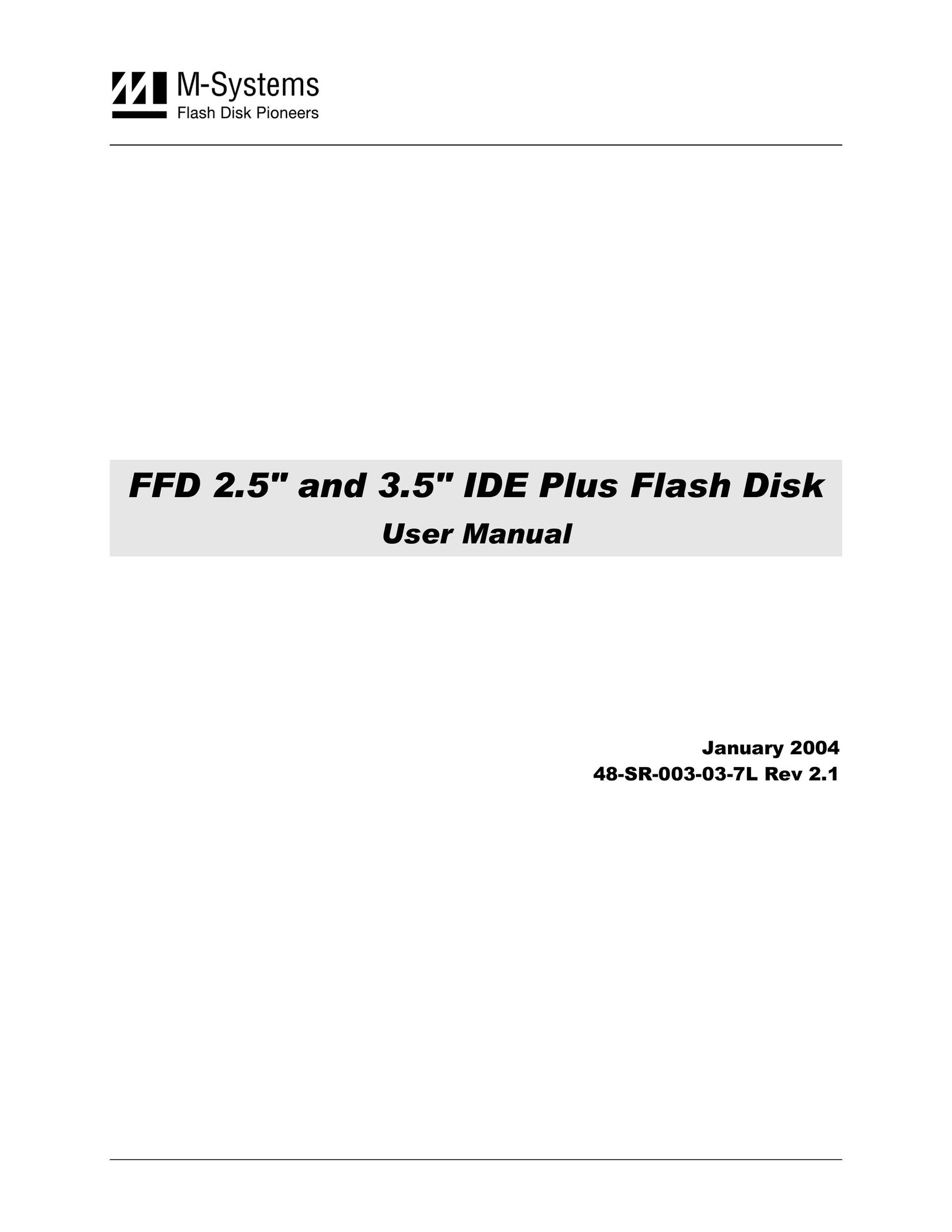 M-Systems Flash Disk Pioneers 48-SR-003-03-7L Computer Drive User Manual