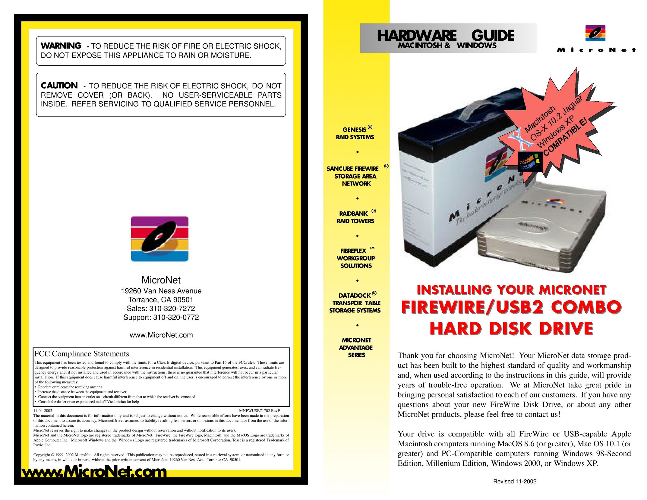 MicroNet Technology MNFWUSB71702 Computer Drive User Manual