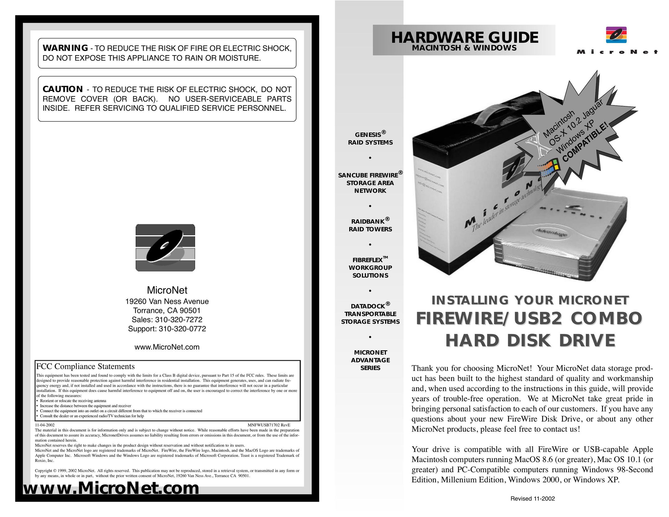 MicroNet Technology MNFWUSB71702 Computer Drive User Manual