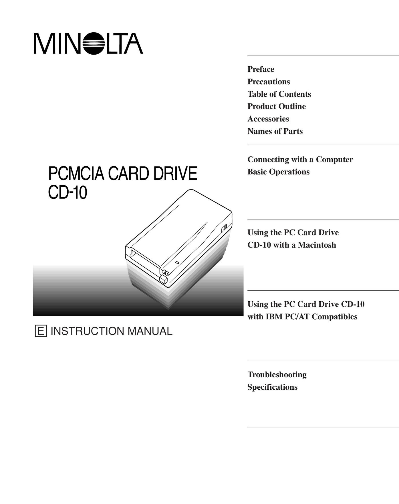 Minolta CD-10 Computer Drive User Manual