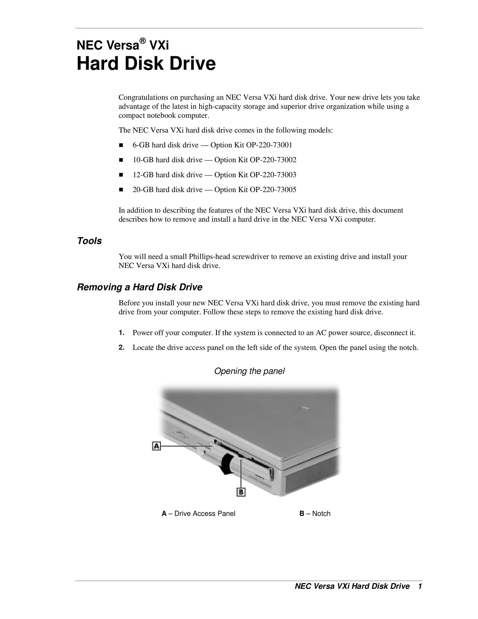 NEC OP-220-73005 Computer Drive User Manual
