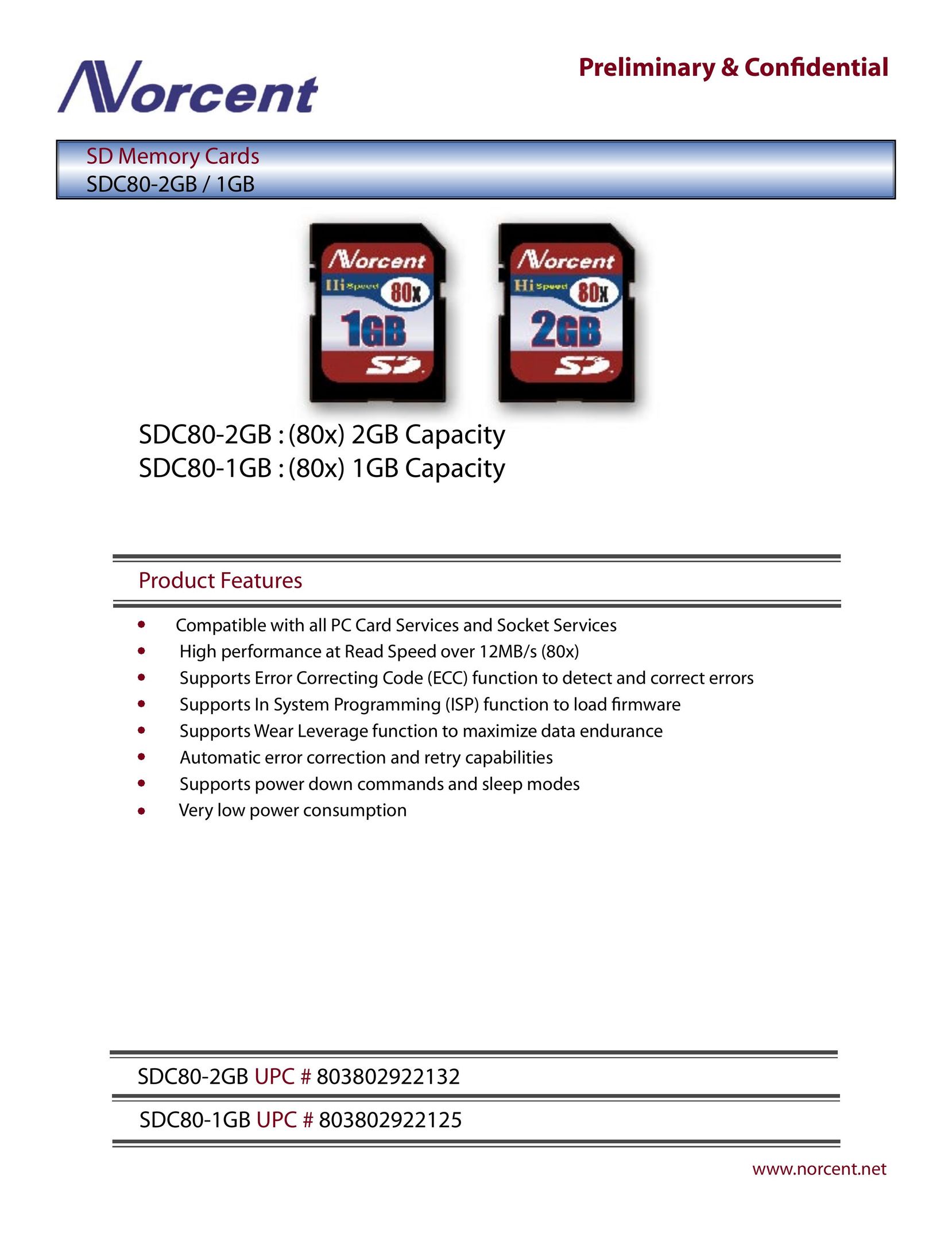 Norcent Technologies SDC80-2GB / 1GB Computer Drive User Manual