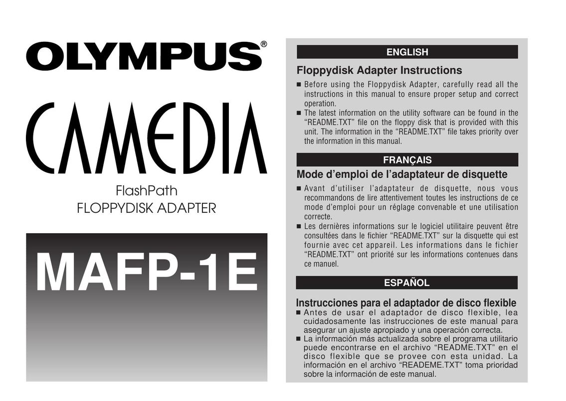 Olympus MAFP-1E Computer Drive User Manual