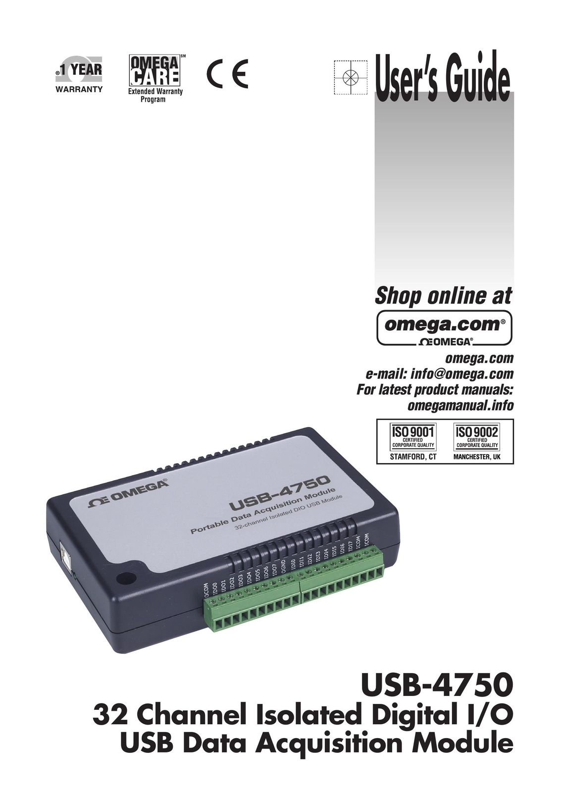 Omega USB-4750 Computer Drive User Manual