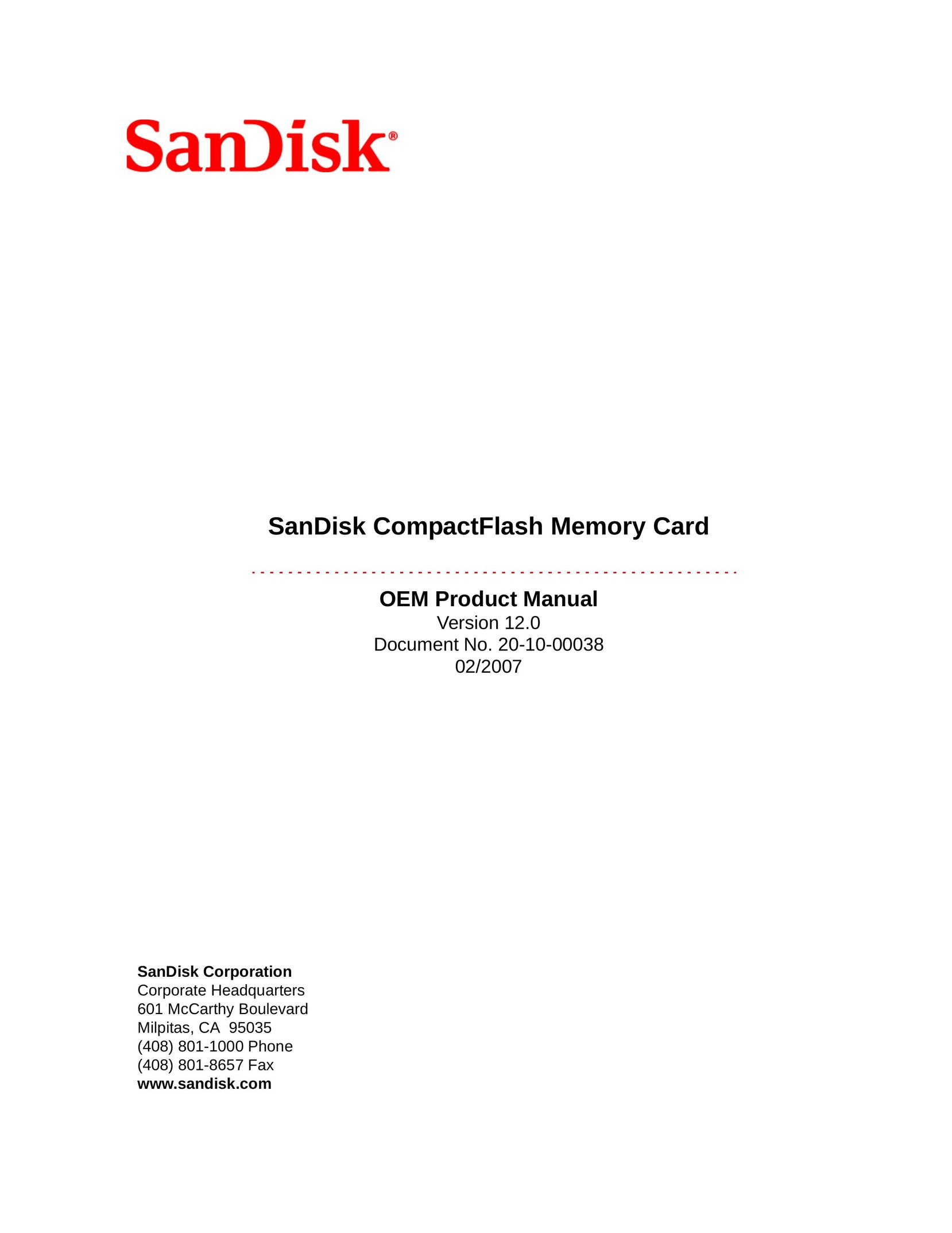 SanDisk 20-10-00038 Computer Drive User Manual