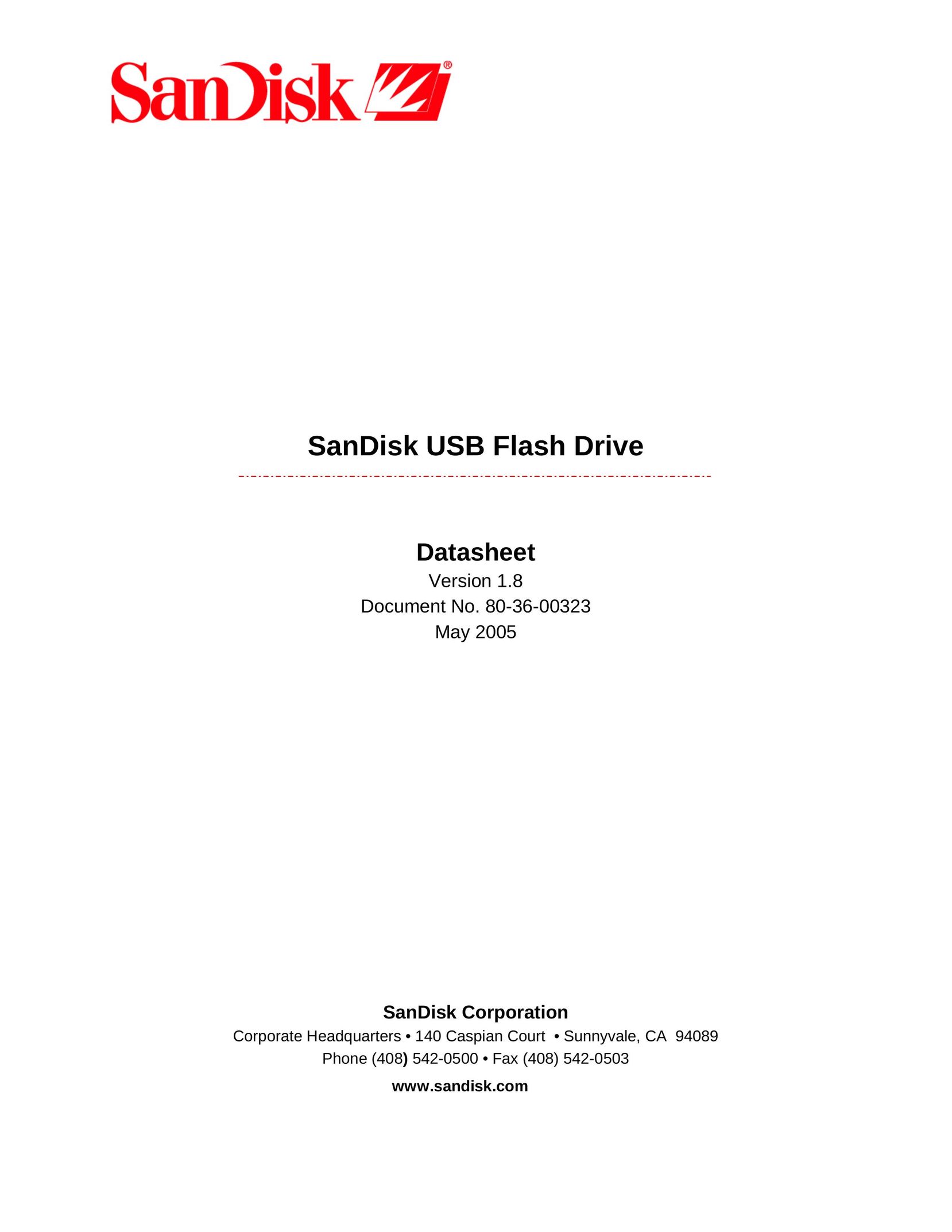 SanDisk 80-36-00323 Computer Drive User Manual