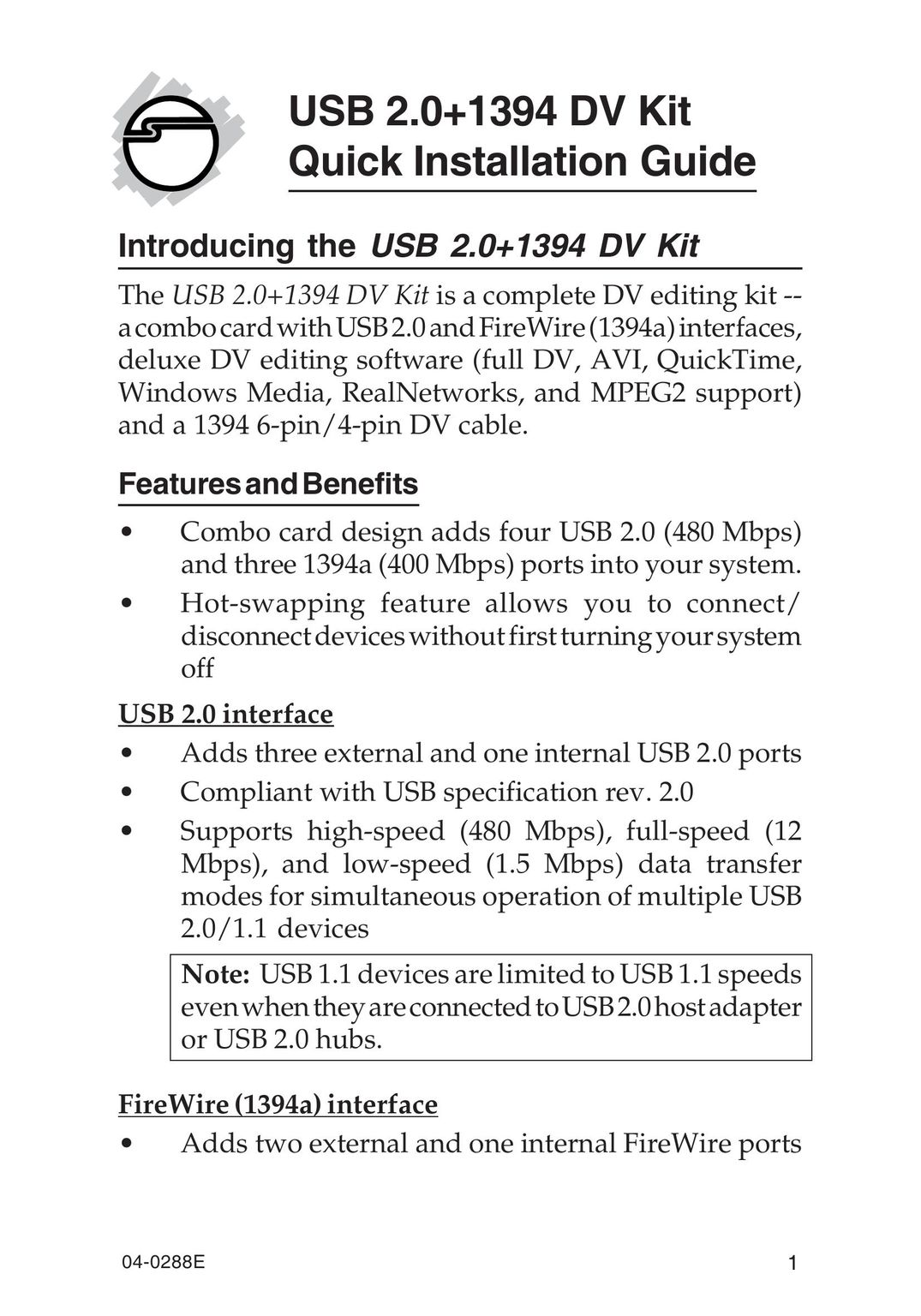 SIIG 04-0288E Computer Drive User Manual