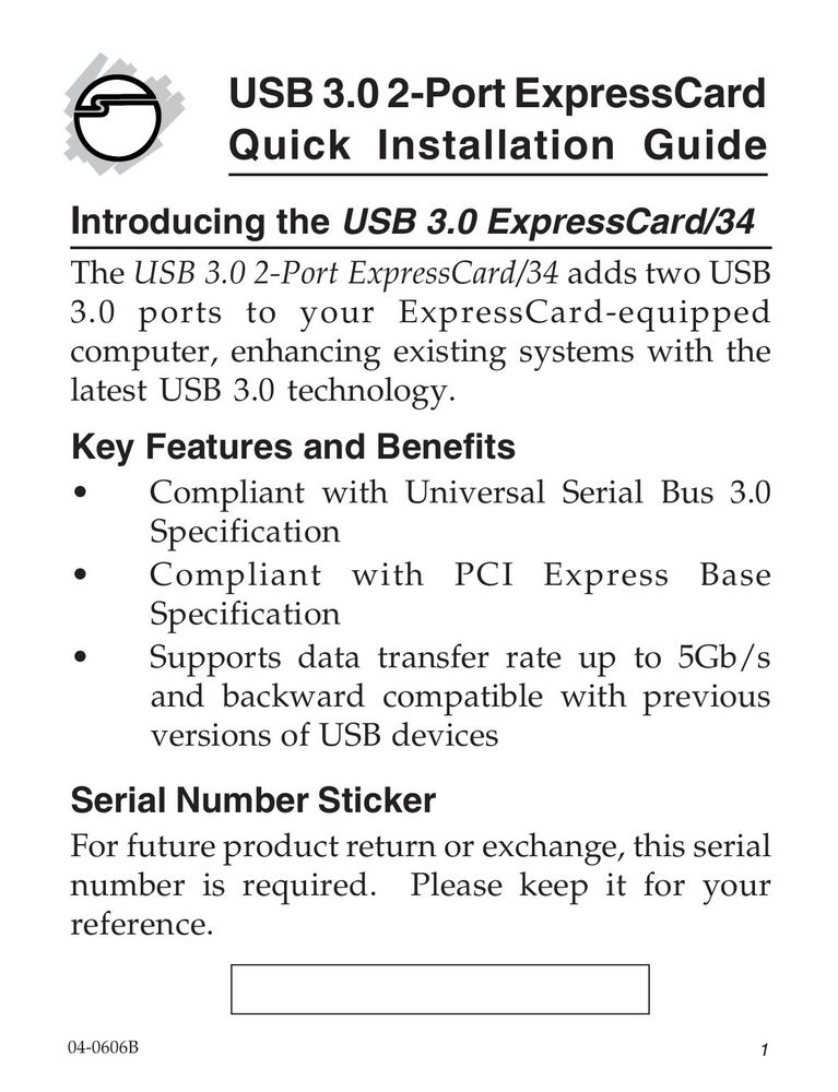 SIIG 04-0606B Computer Drive User Manual