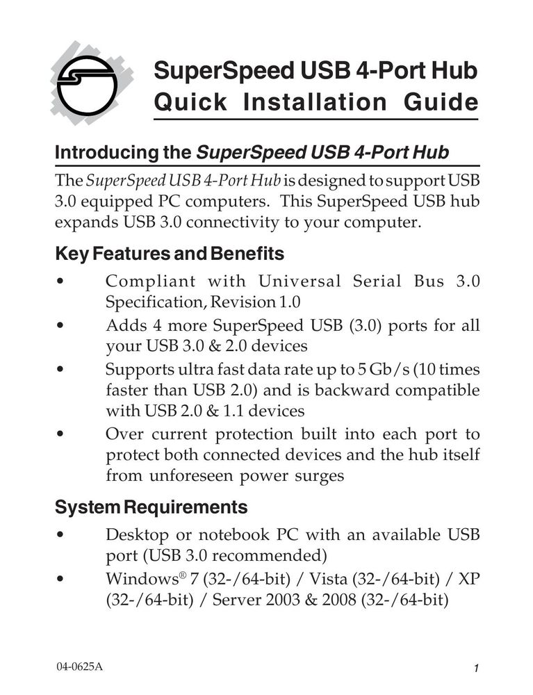 SIIG 04-0625A Computer Drive User Manual
