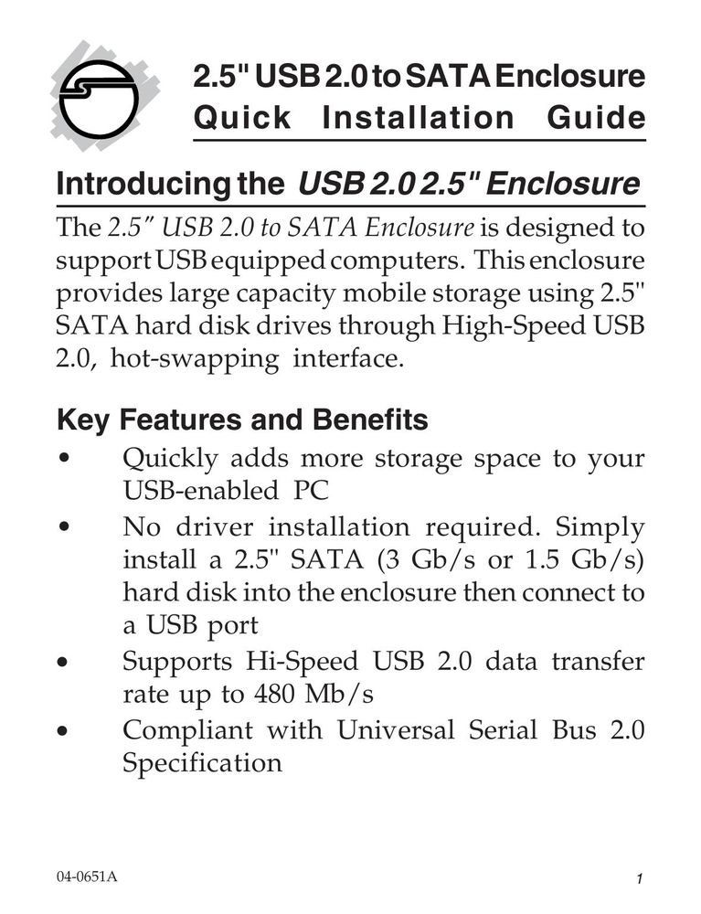 SIIG 5090S Computer Drive User Manual