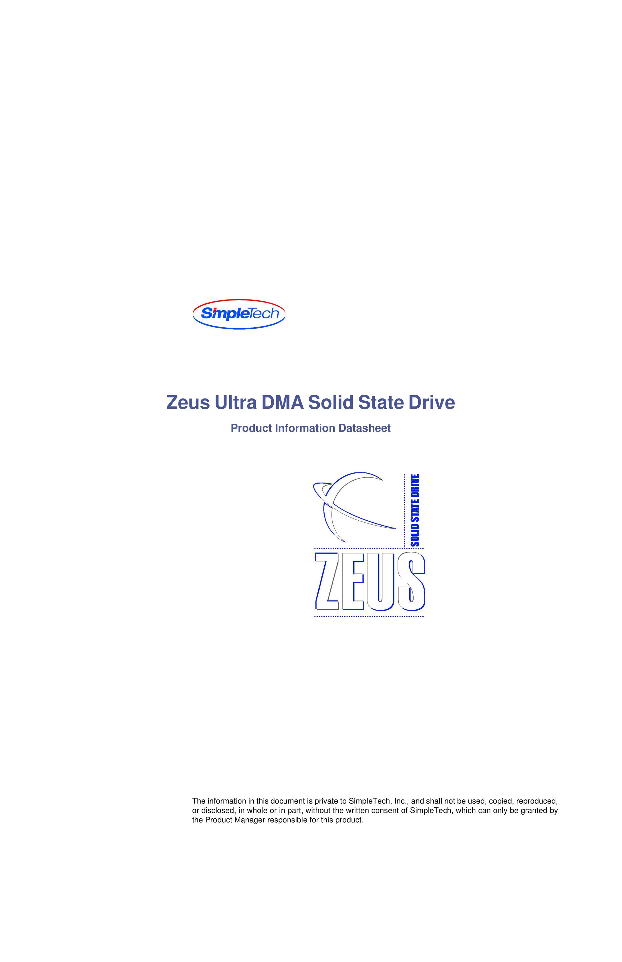 SimpleTech Zeus Ultra Computer Drive User Manual