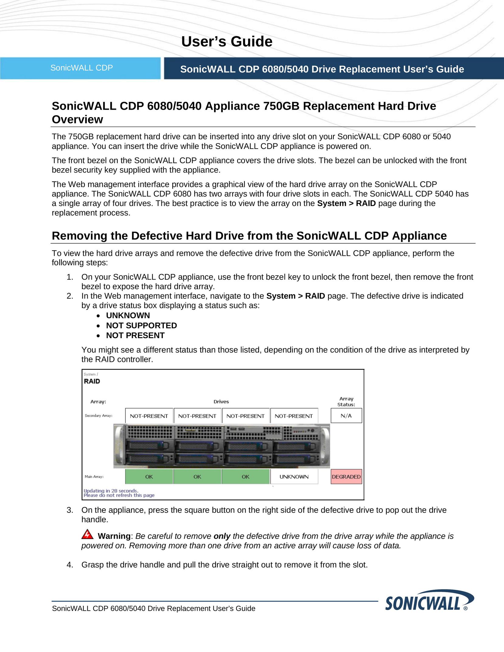 SonicWALL 01-SSC-9310 Computer Drive User Manual