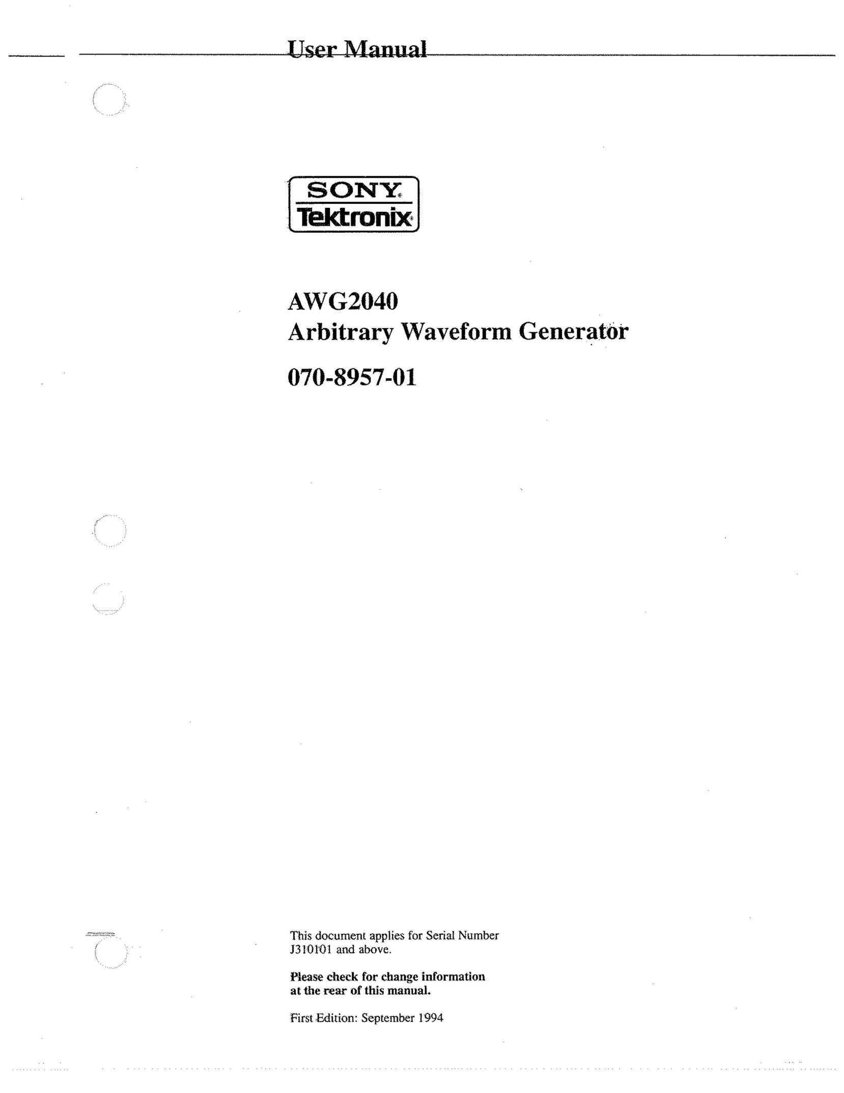 Sony AWG2040 Computer Drive User Manual