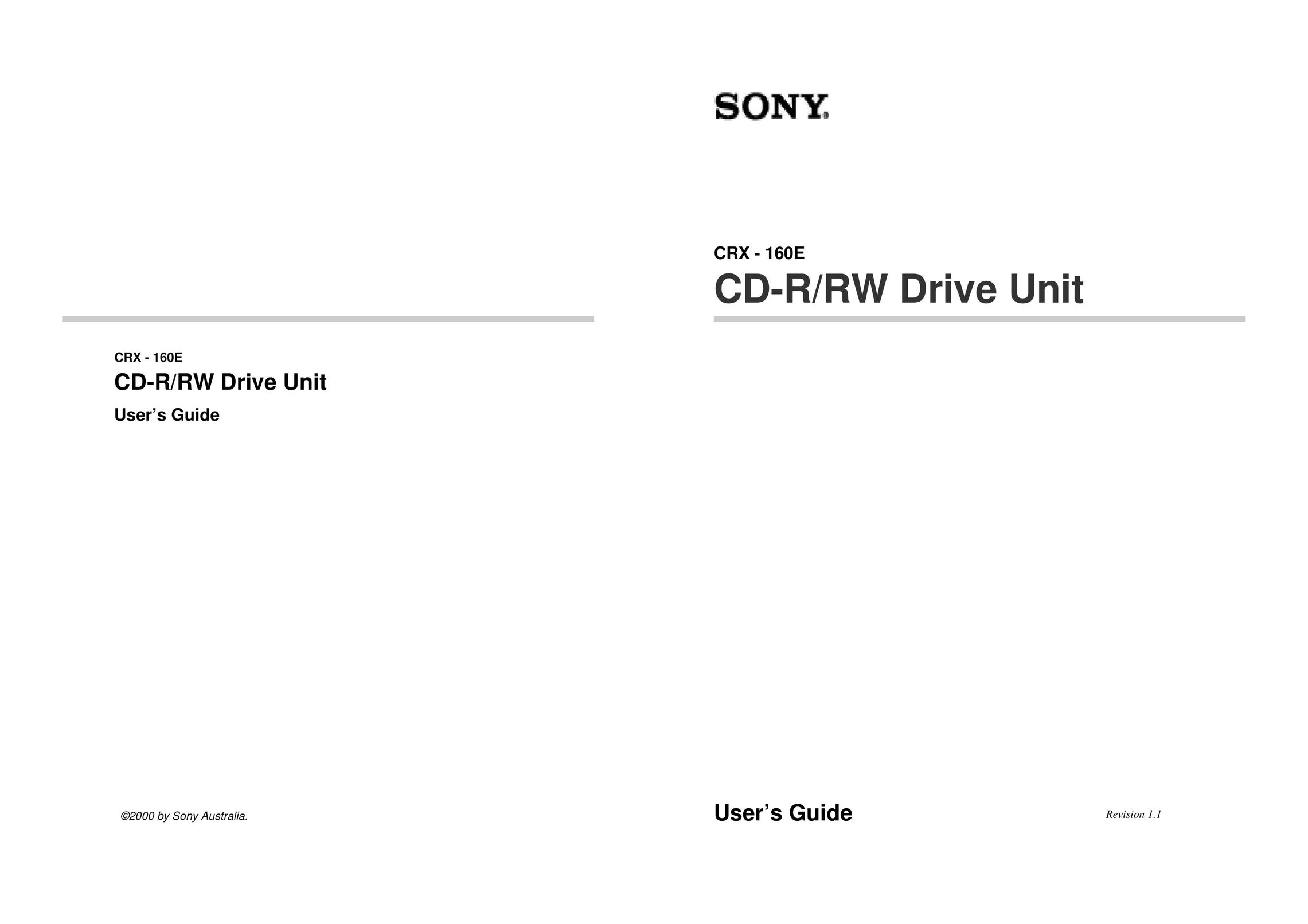 Sony CRX - 160E Computer Drive User Manual