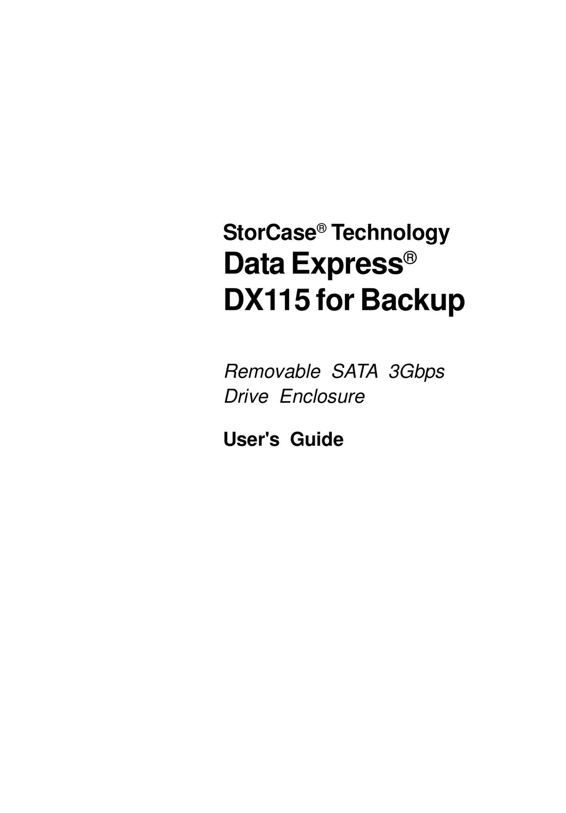 StorCase Technology DX115 Computer Drive User Manual