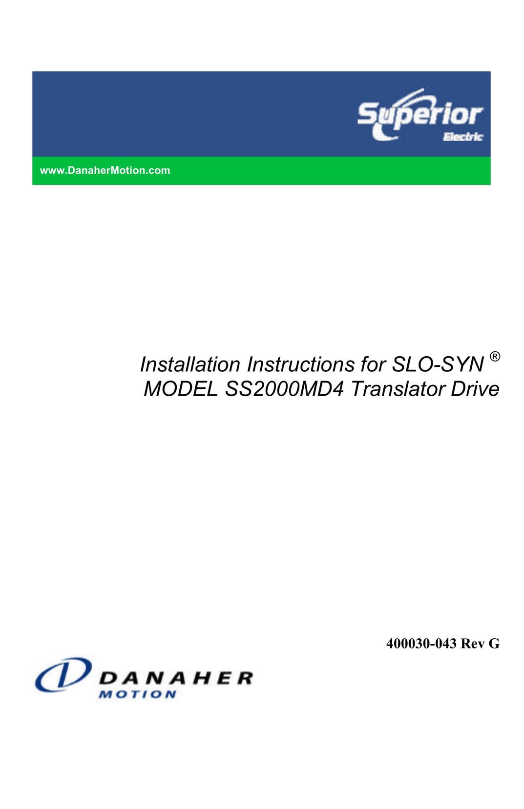 Superior SS2000MD4 Computer Drive User Manual