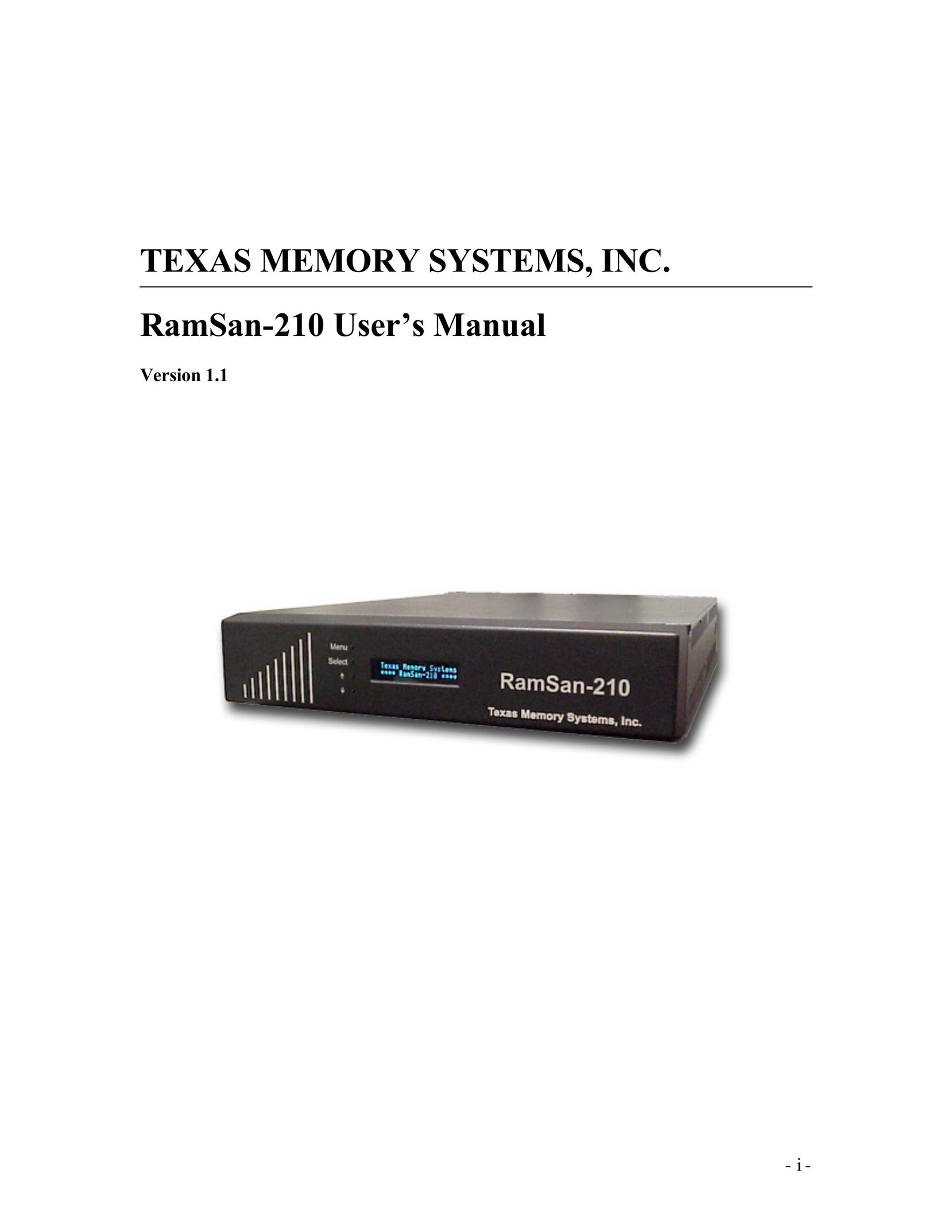 Texas Memory Systems RamSam-210 Computer Drive User Manual
