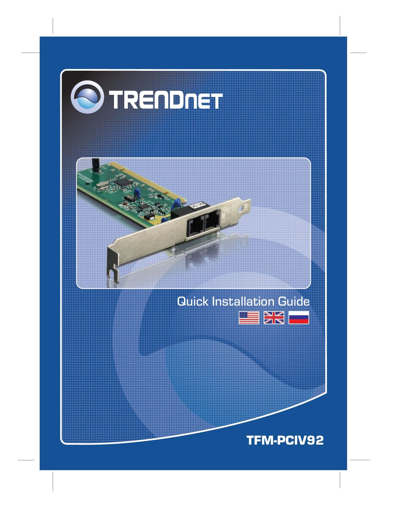 TRENDnet TFM-PCIV92 Computer Drive User Manual